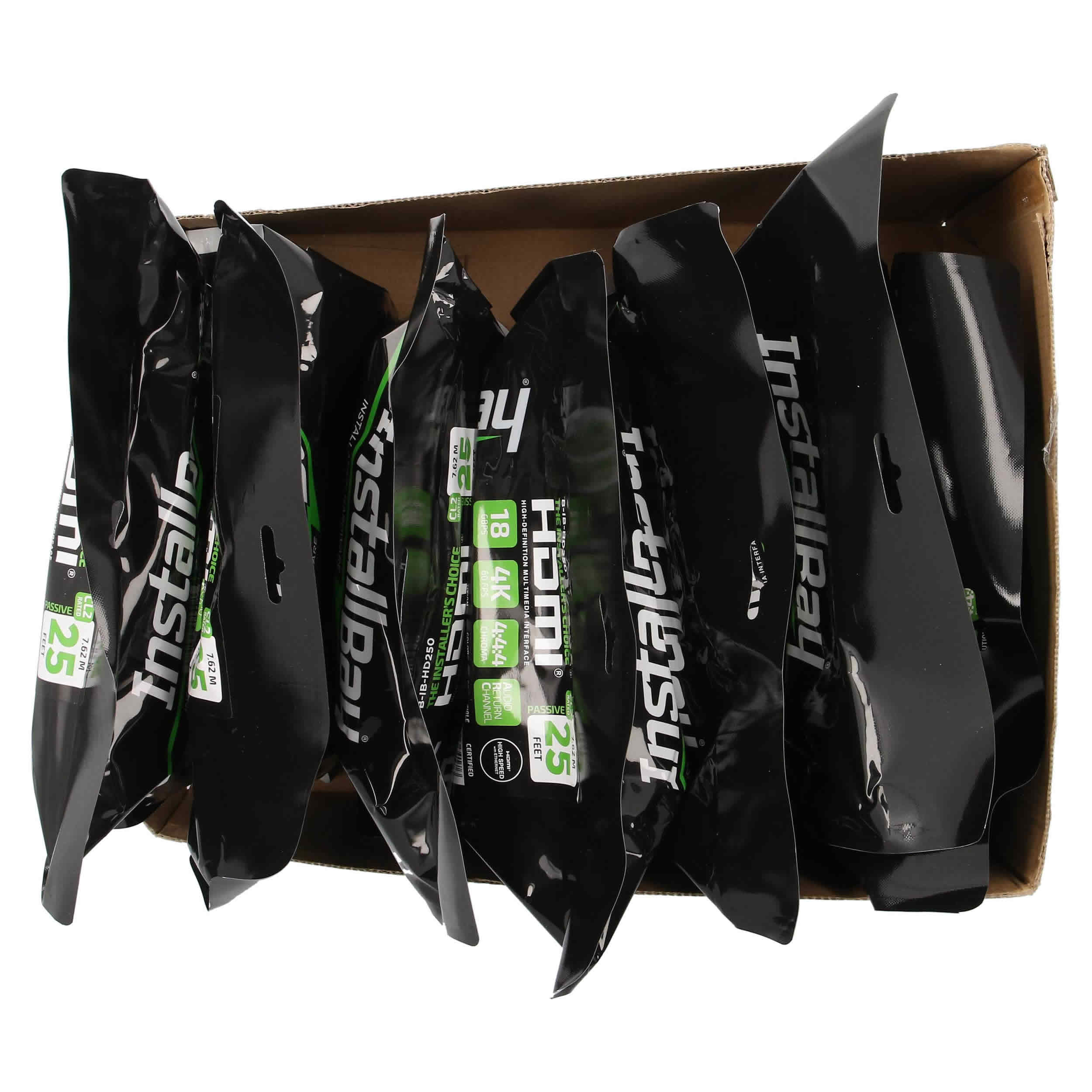 25FT HDMI CABLE 18GBPS HIGH SPEED, ARC/EARC, 10PK SHELF PACK