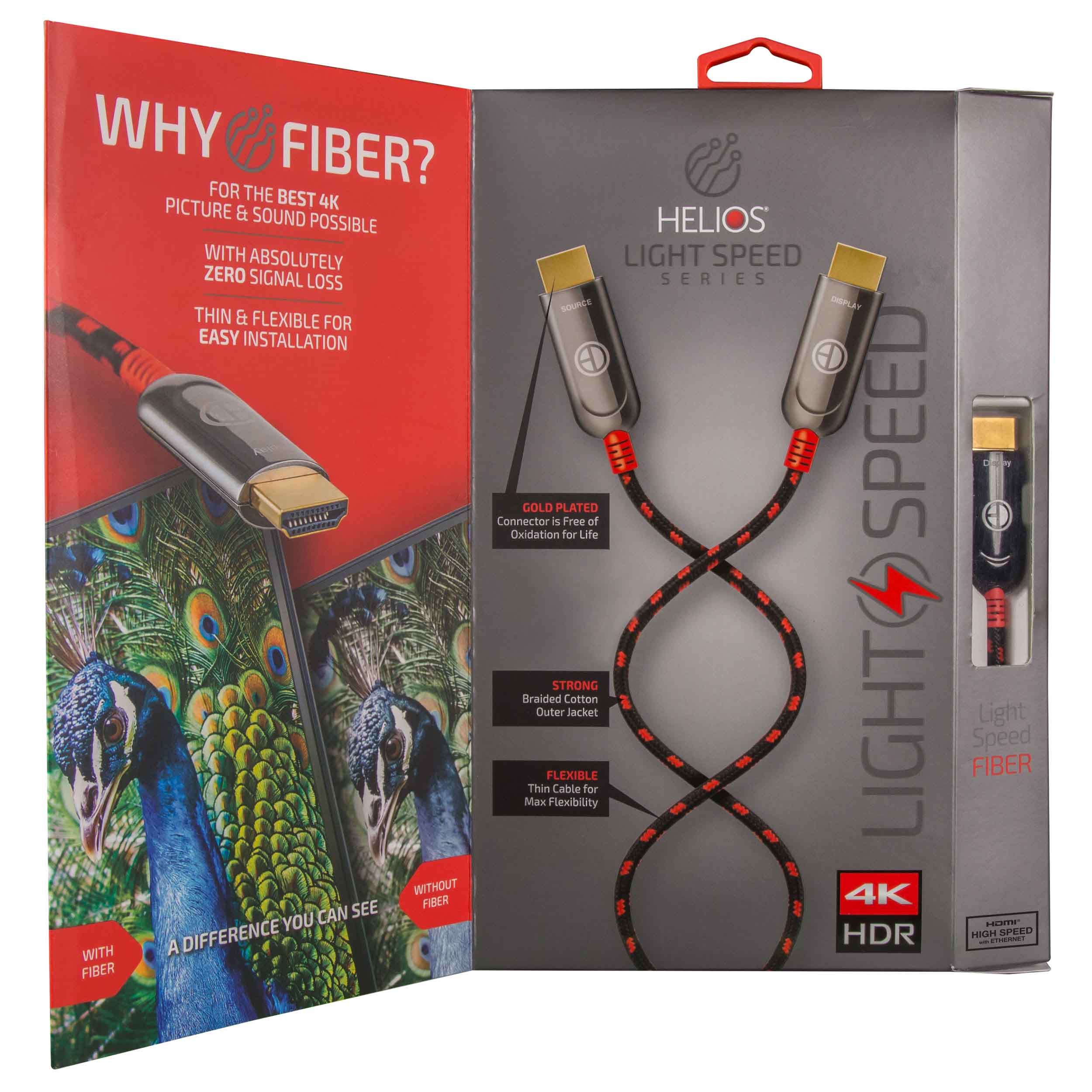 Helios Active Fiber Light Speed HDMI(R) Cable With Ethernet, 4K, 24 Gbps, ARC/eARC
