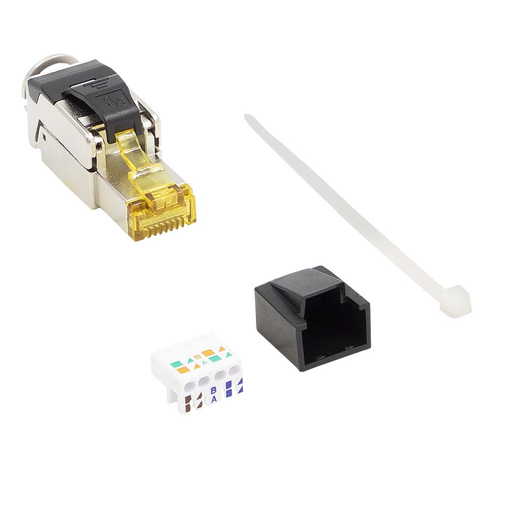 CAT6A TOOL FREE RJ45 FIELD TERMINATION PLUGS, 10GBASET (10 PACK)