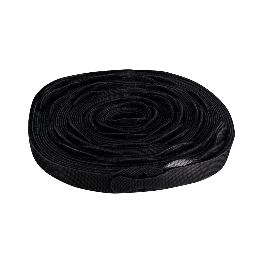HOOK & LOOP TIE CABLE WRAP, BLACK (50 PACK)