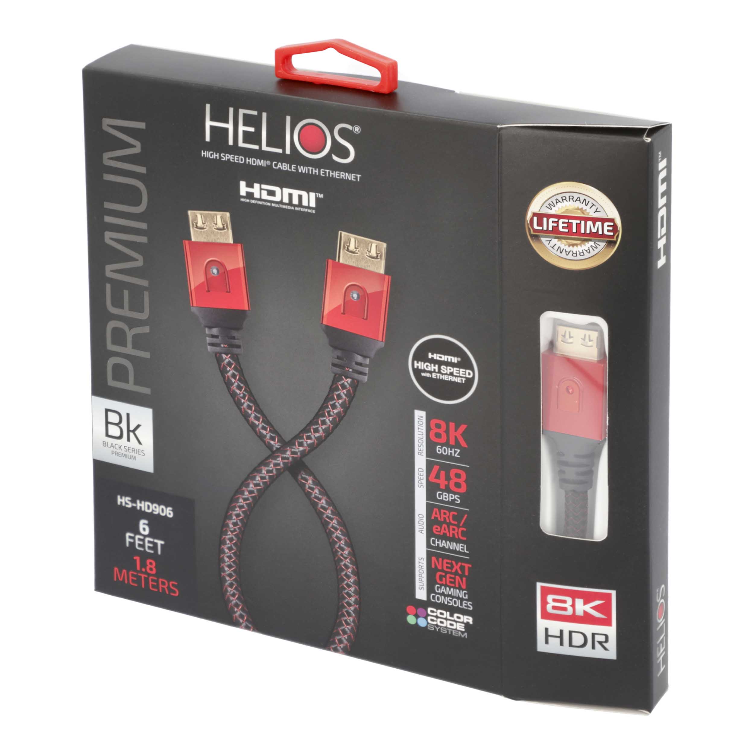 6FT BLK SERIES HDMI CBL 48GBPS ULTI HIGH SPEED ARC/EARC, GRIP-LOX CONN-BRAID JAC