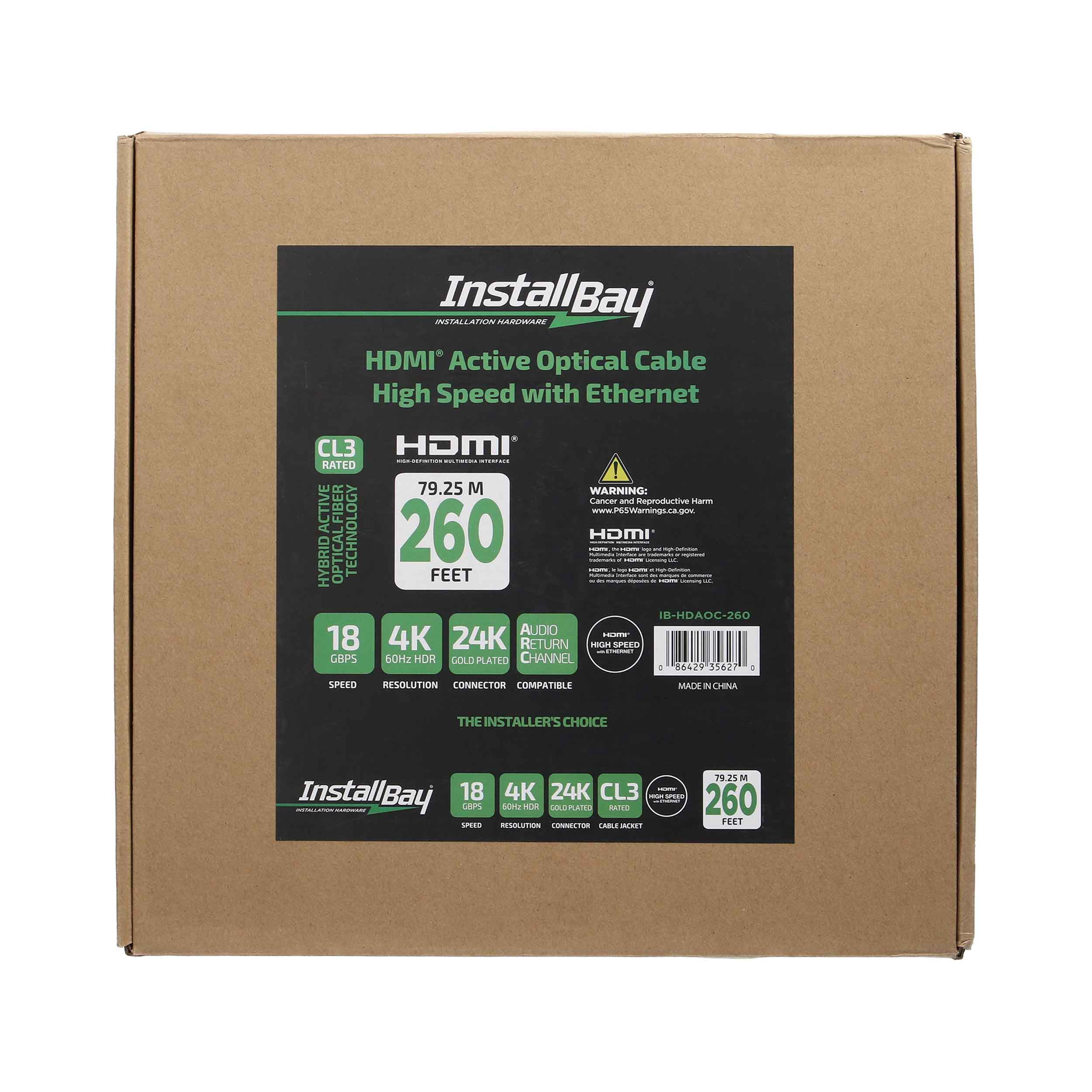 Install Bay Fiber High Speed HDMI(R) Cable With Ethernet, 4K, 24 Gbps