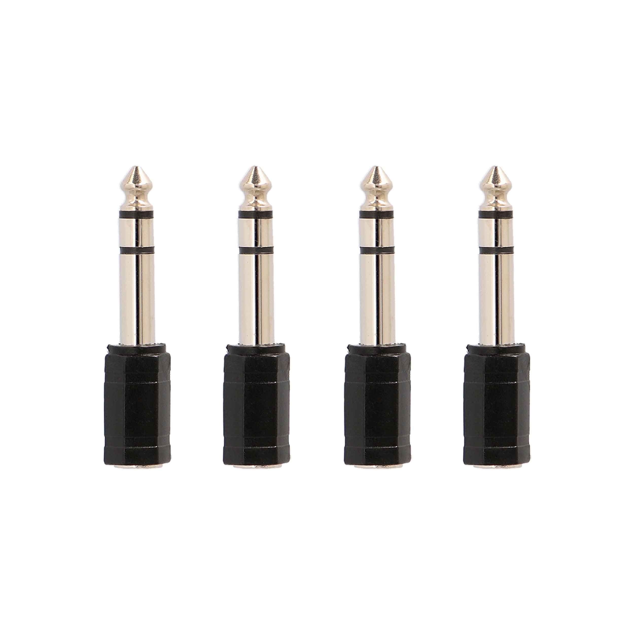 1/4 INCH STEREO PLUG TO 3.5MM STEREO JACK ADAPTER (4 PACK)