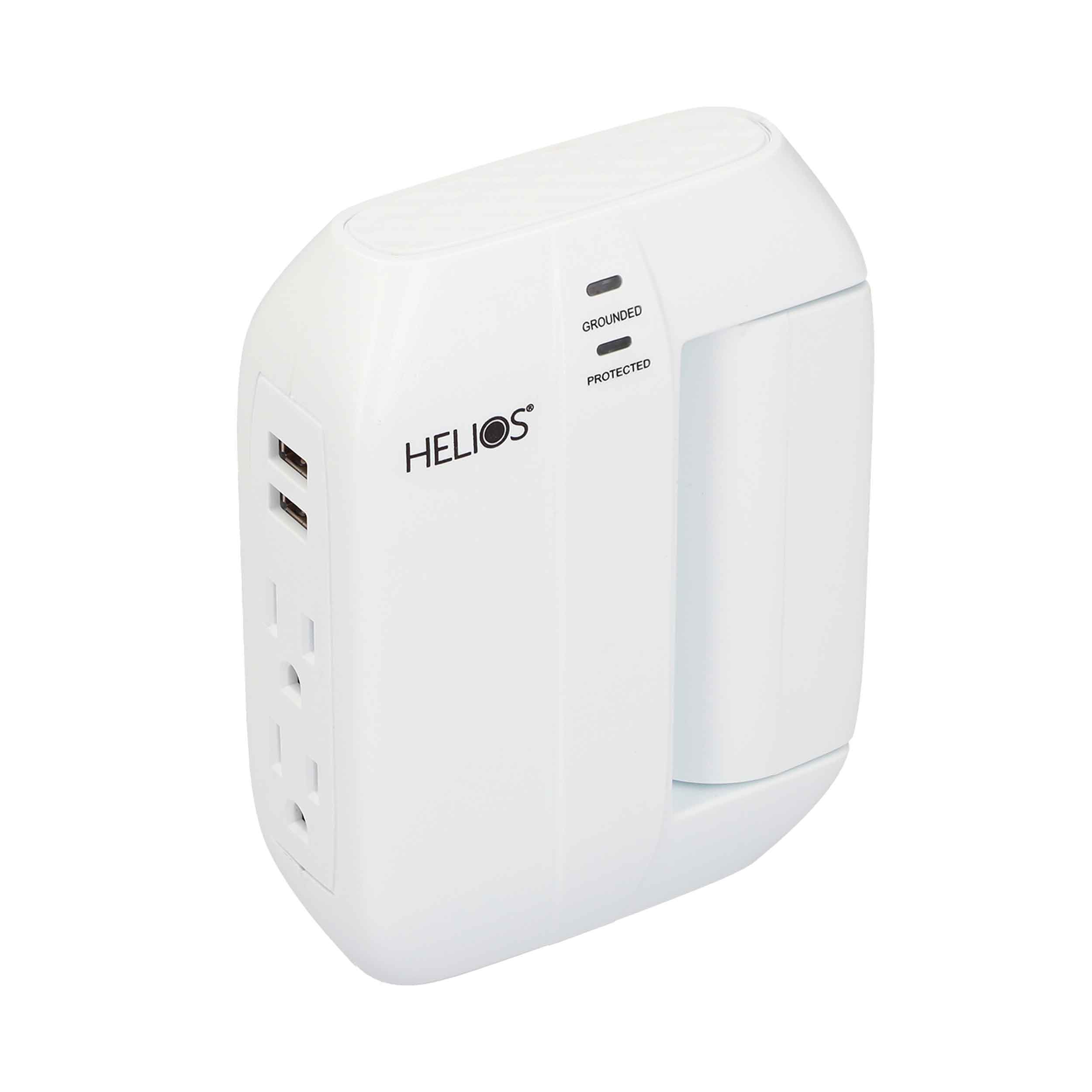 5-OUTLET 450J SURGE PROTECTOR WALL TAP WITH 2 USB 2.1A (WHITE)