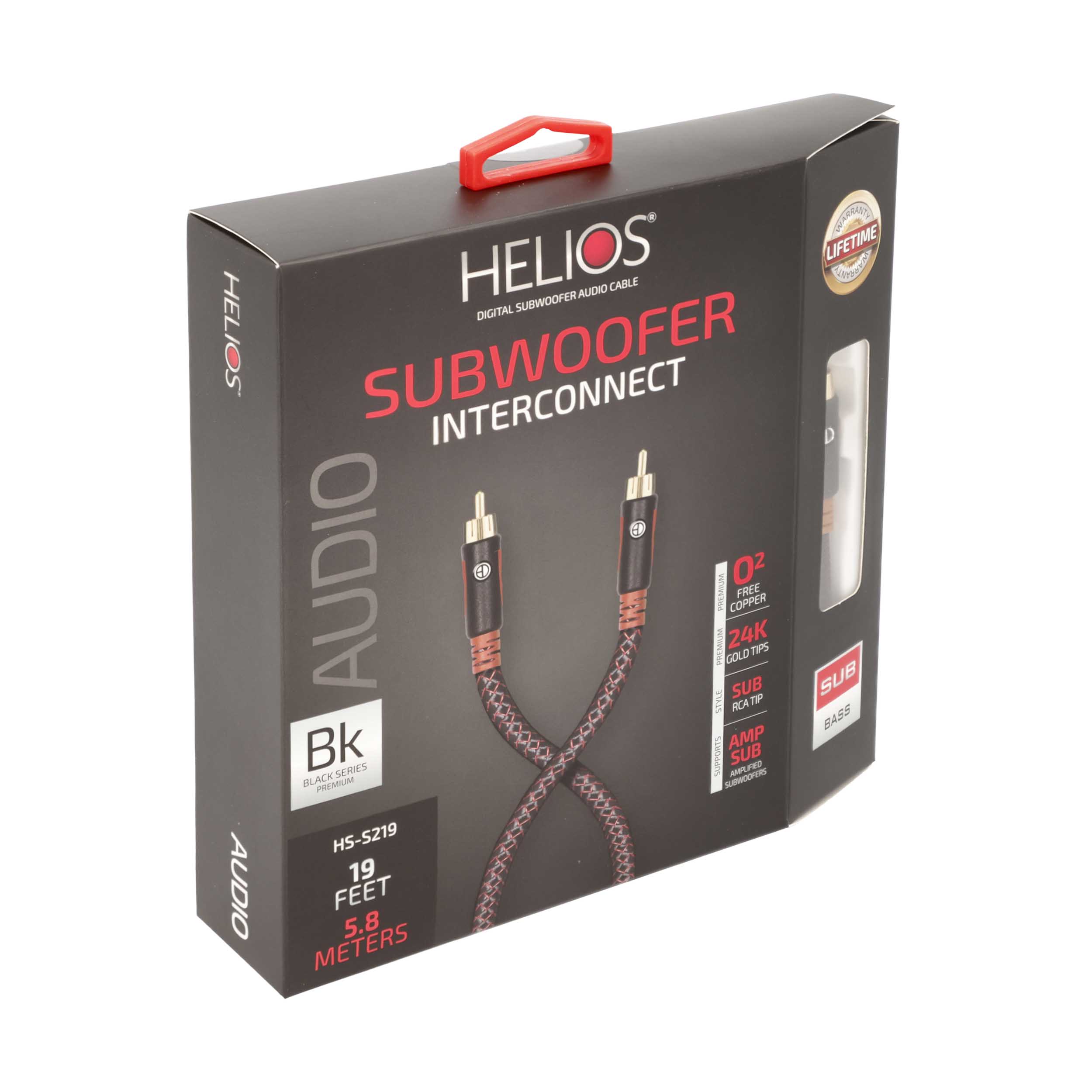 19FT BLACK SERIES SUBWOOFER AUDIO CABLE BRAIDED JACKET