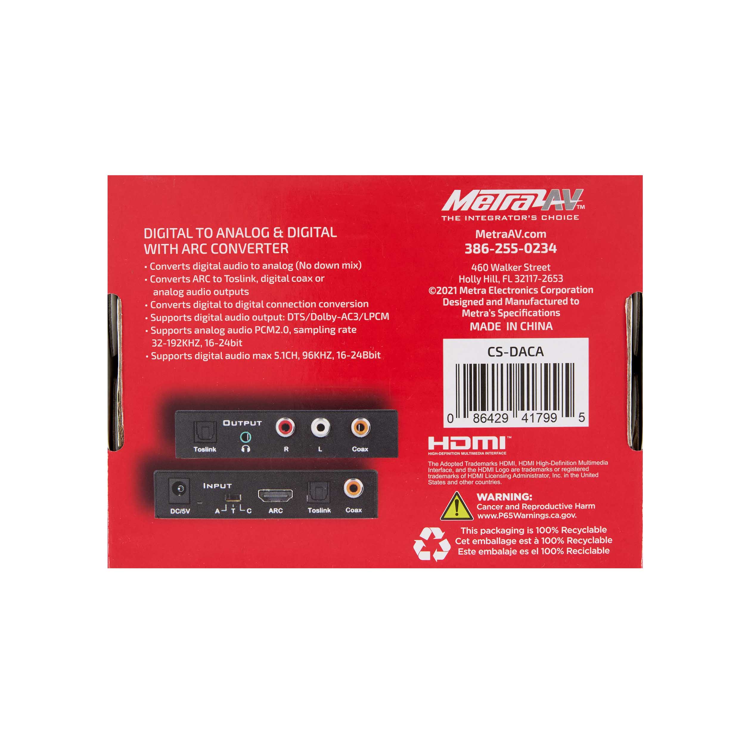 ARC DE-EMBEDDER WITH DAC & DIGITAL TO DIGITAL CONVERTER (NO DOWNMIXING)