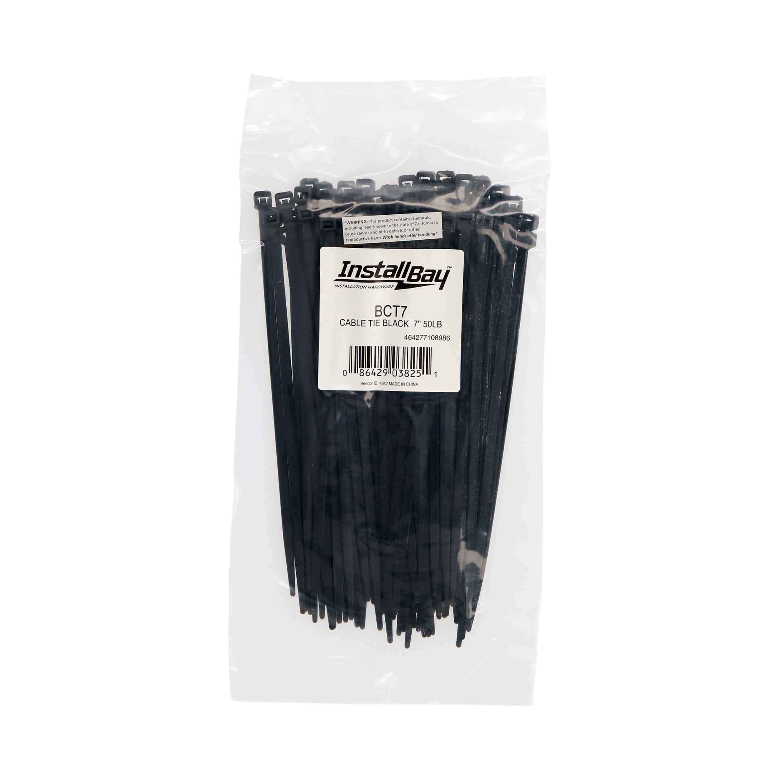 7-INCH CABLE ZIP TIES, BLACK (100 PACK)