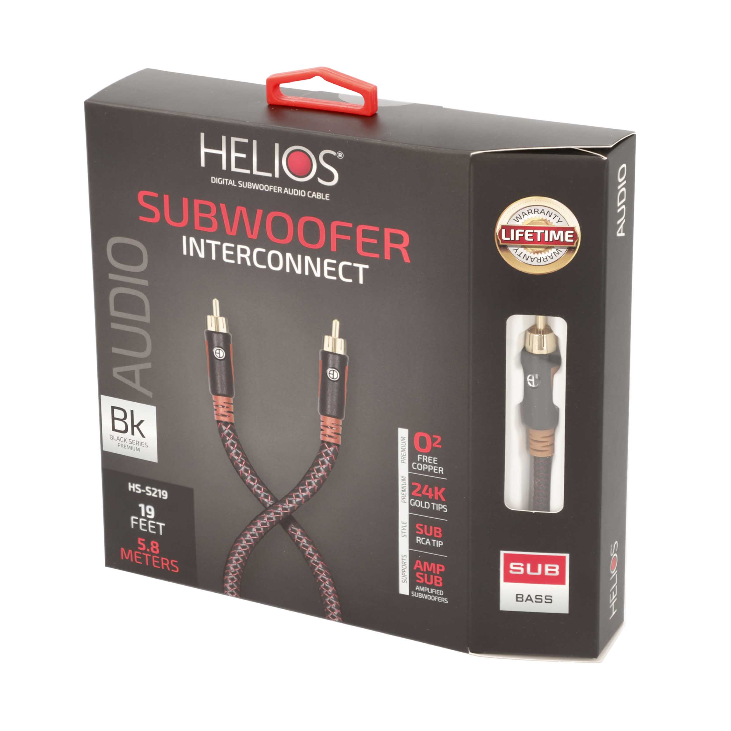 19FT BLACK SERIES SUBWOOFER AUDIO CABLE BRAIDED JACKET