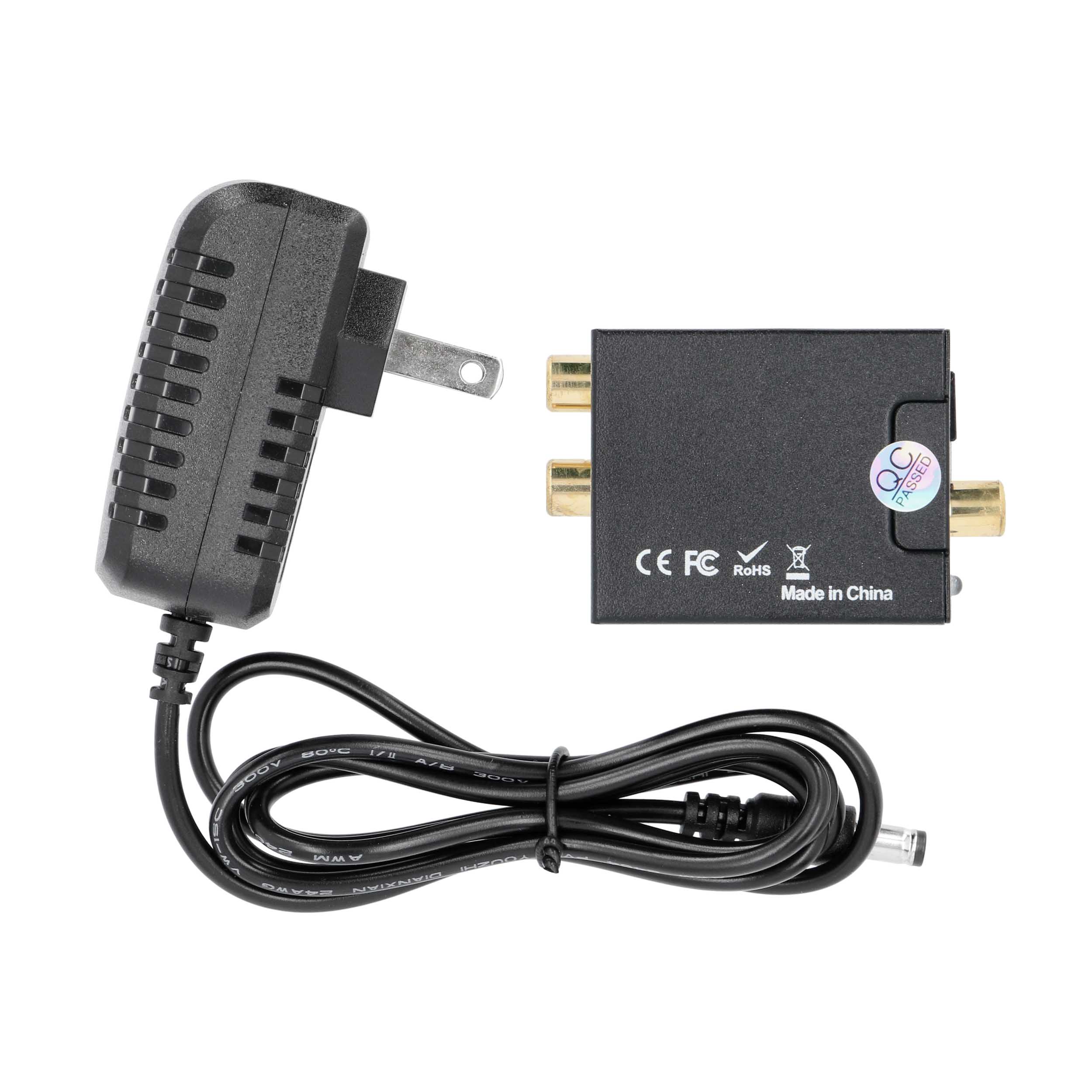 ANALOG TO DIGITAL AUDIO CONVERTER, RCA INPUT, OPTICAL & COAX OUTPUTS