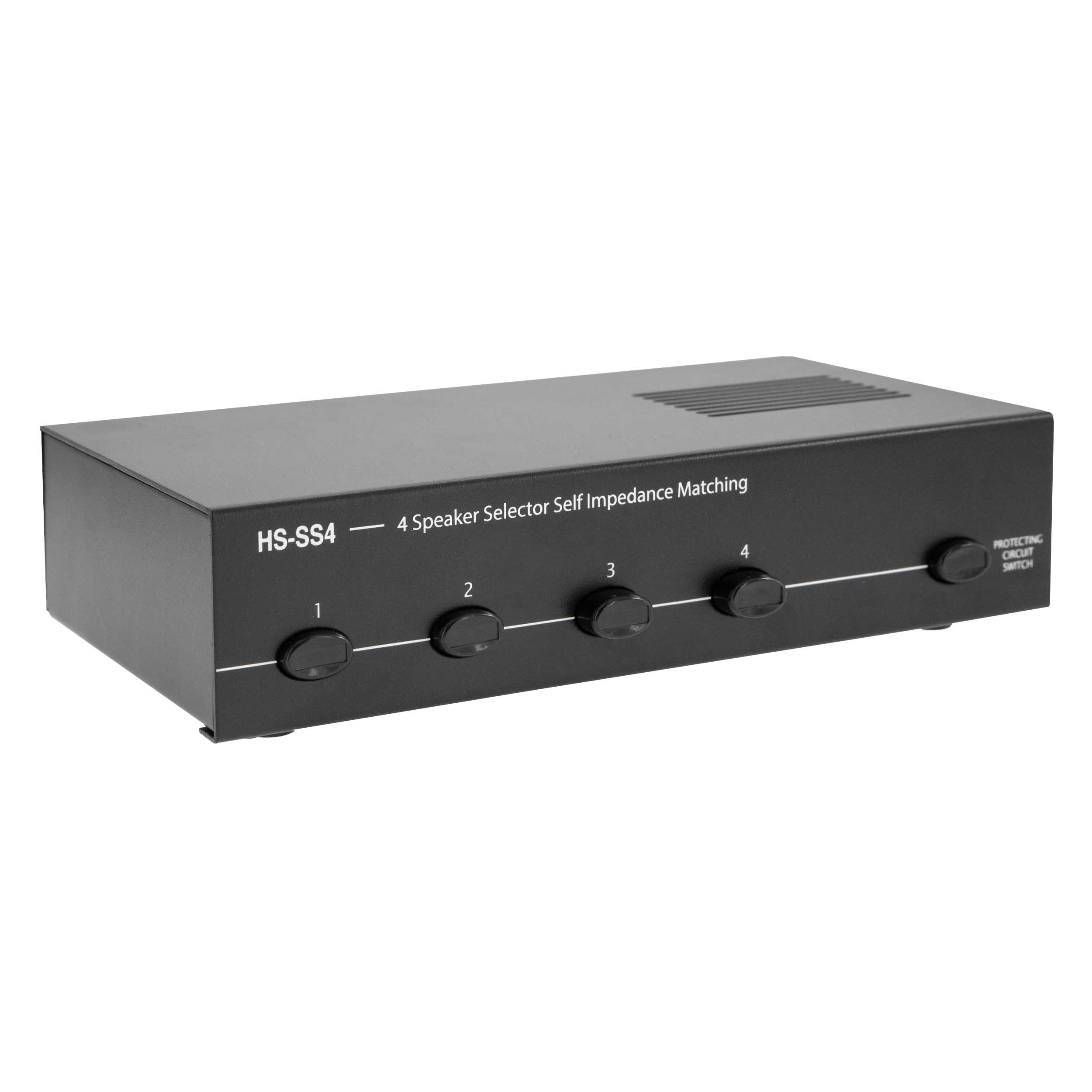 4 ZONE SPEAKER SELECTOR WITH IMPEDANCE PROTECTION, LOW PROFILE