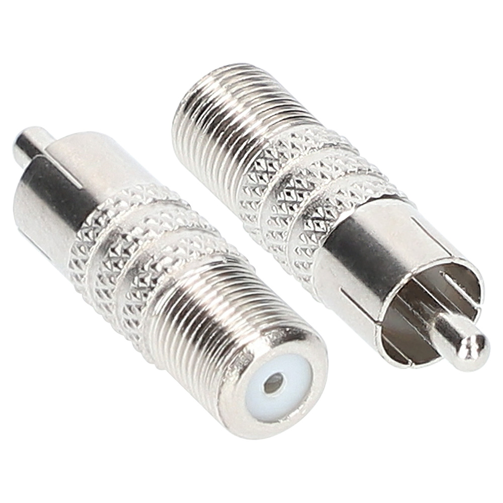 F-TYPE FEMALE TO RCA MALE COAXIAL CABLE ADAPTER (10 PACK)