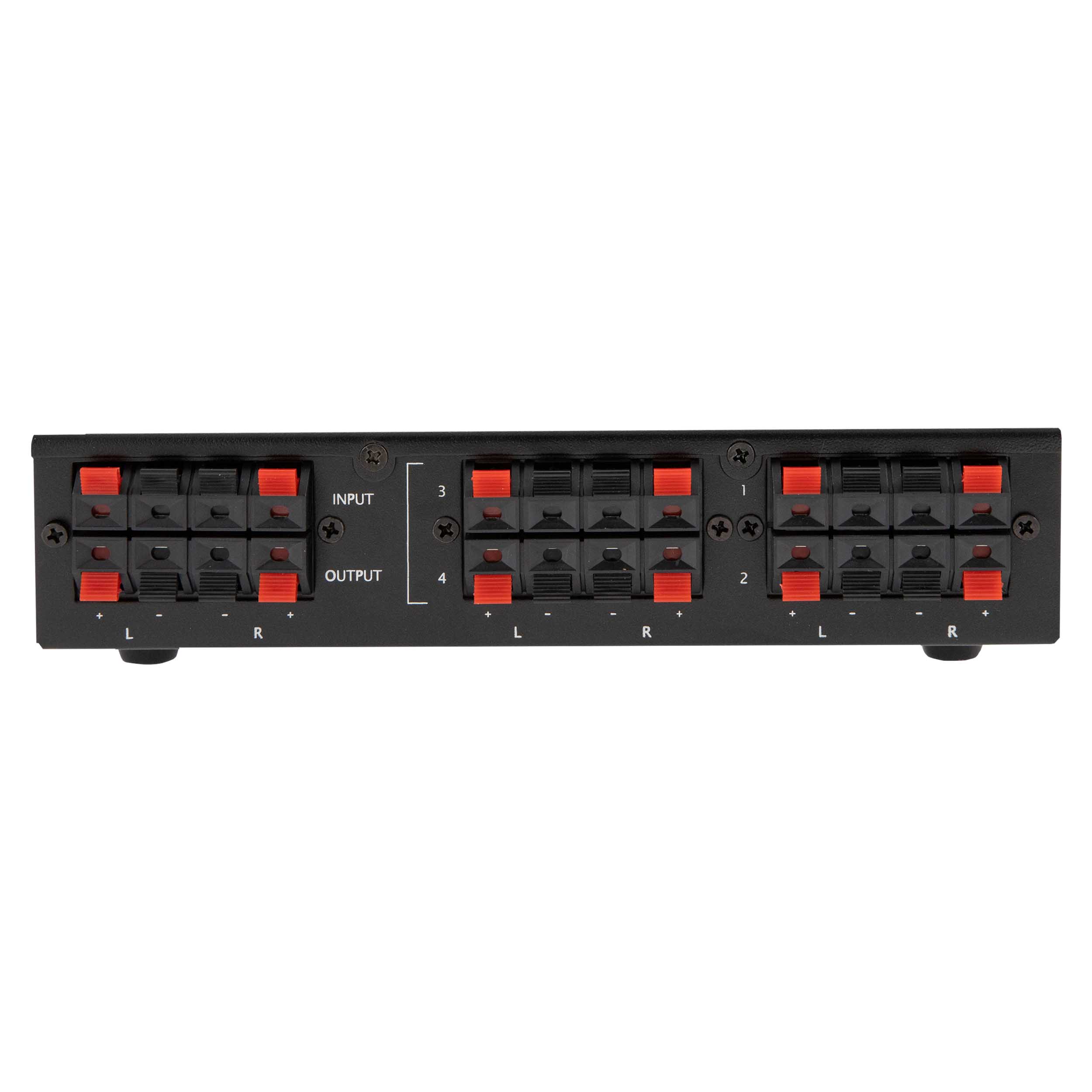 4 ZONE SPEAKER SELECTOR WITH IMPEDANCE PROTECTION, LOW PROFILE