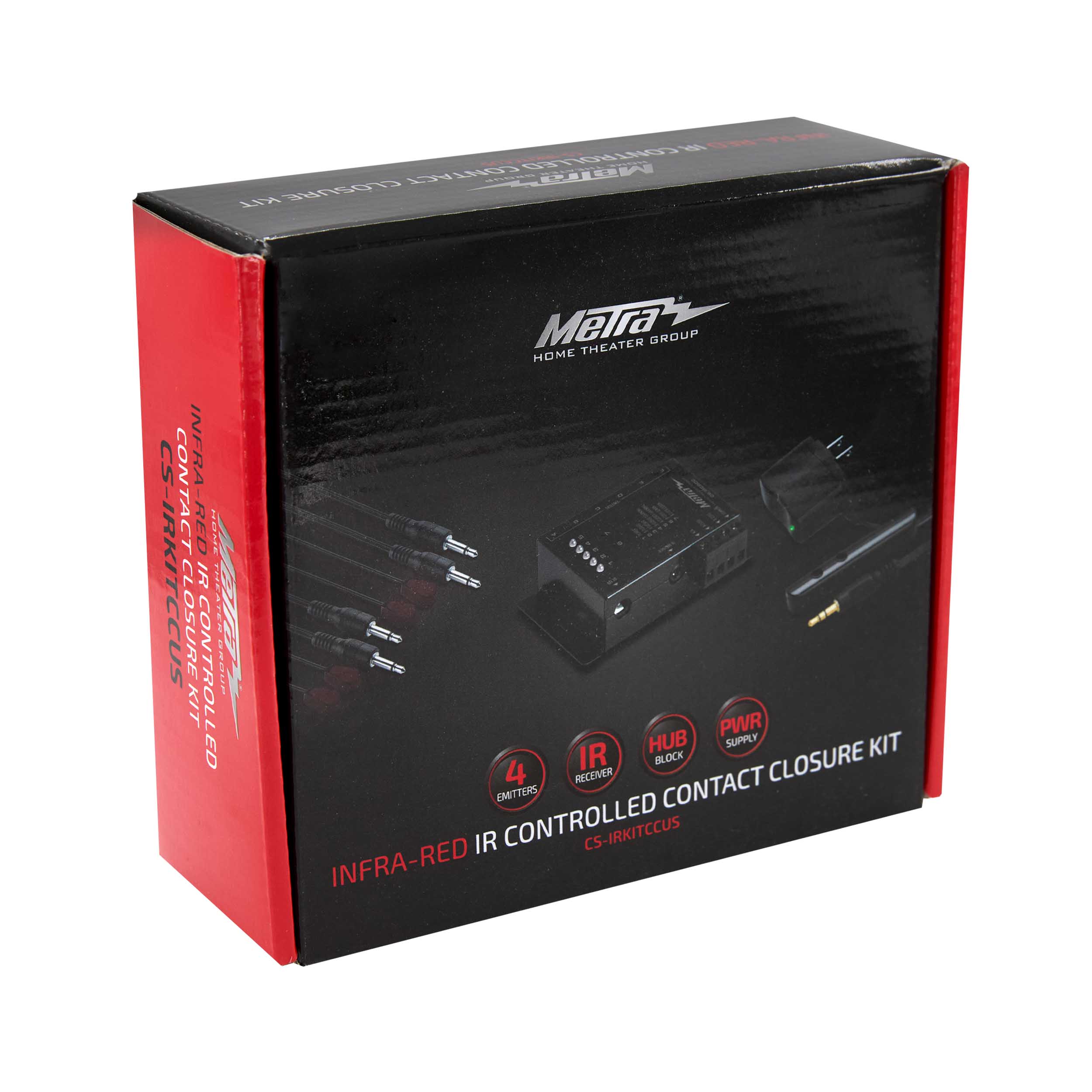 IR REPEATER KIT, 1 RECEIVER & 4 EMITTERS US, WITH CONTACT CLOSURE