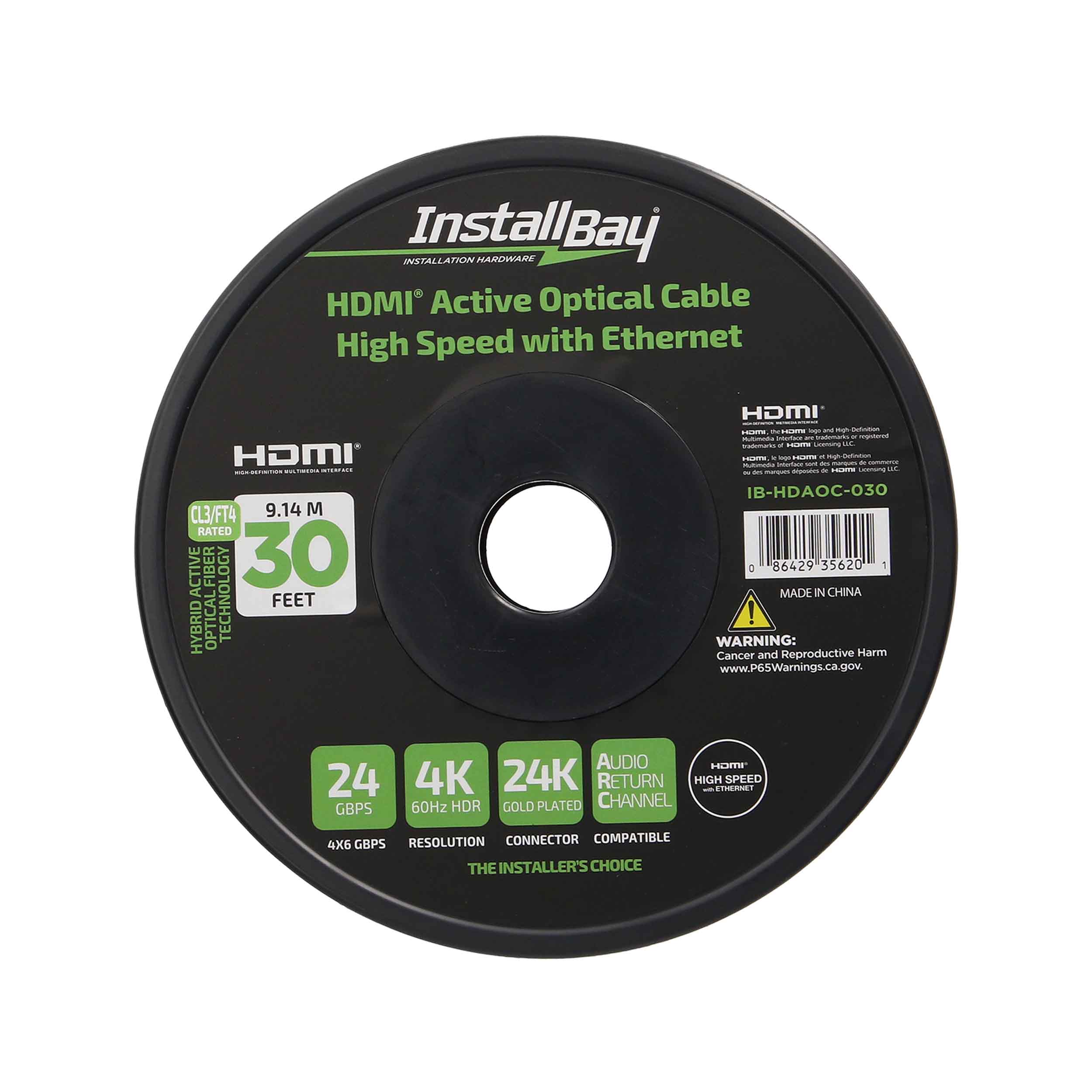 Install Bay Fiber High Speed HDMI(R) Cable With Ethernet, 4K, 24 Gbps