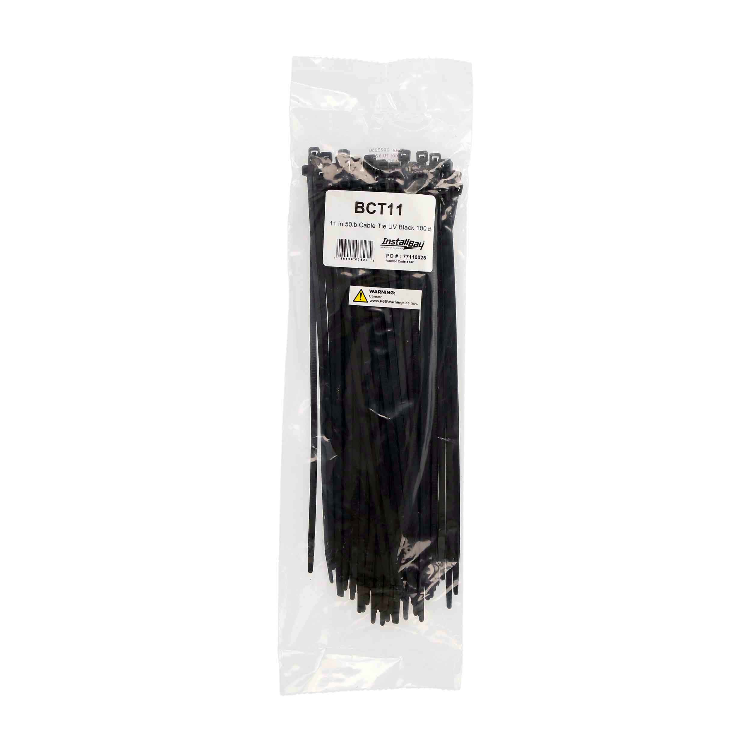 11-INCH CABLE ZIP TIES, BLACK (100 PACK)