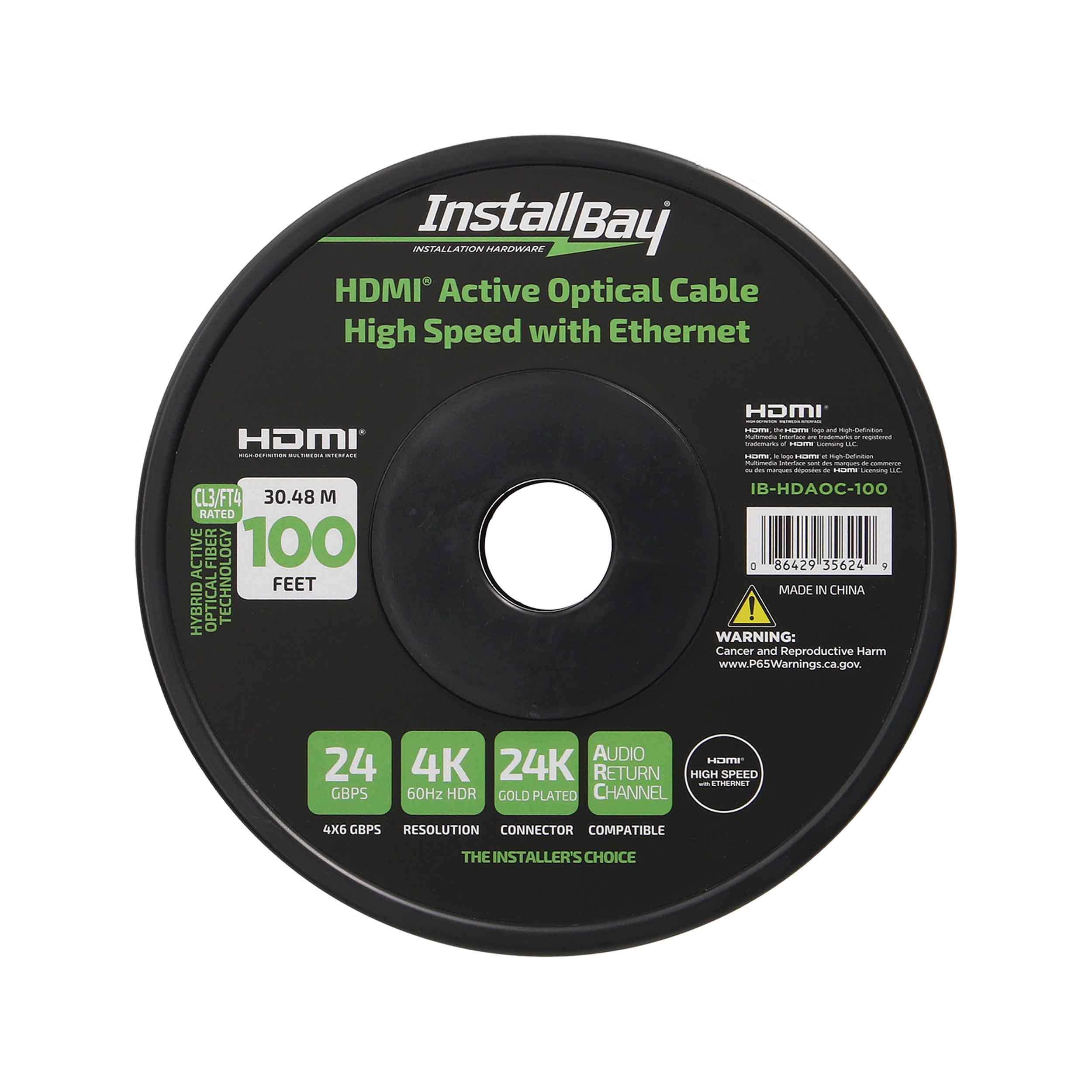 Install Bay Fiber High Speed HDMI(R) Cable With Ethernet, 4K, 24 Gbps