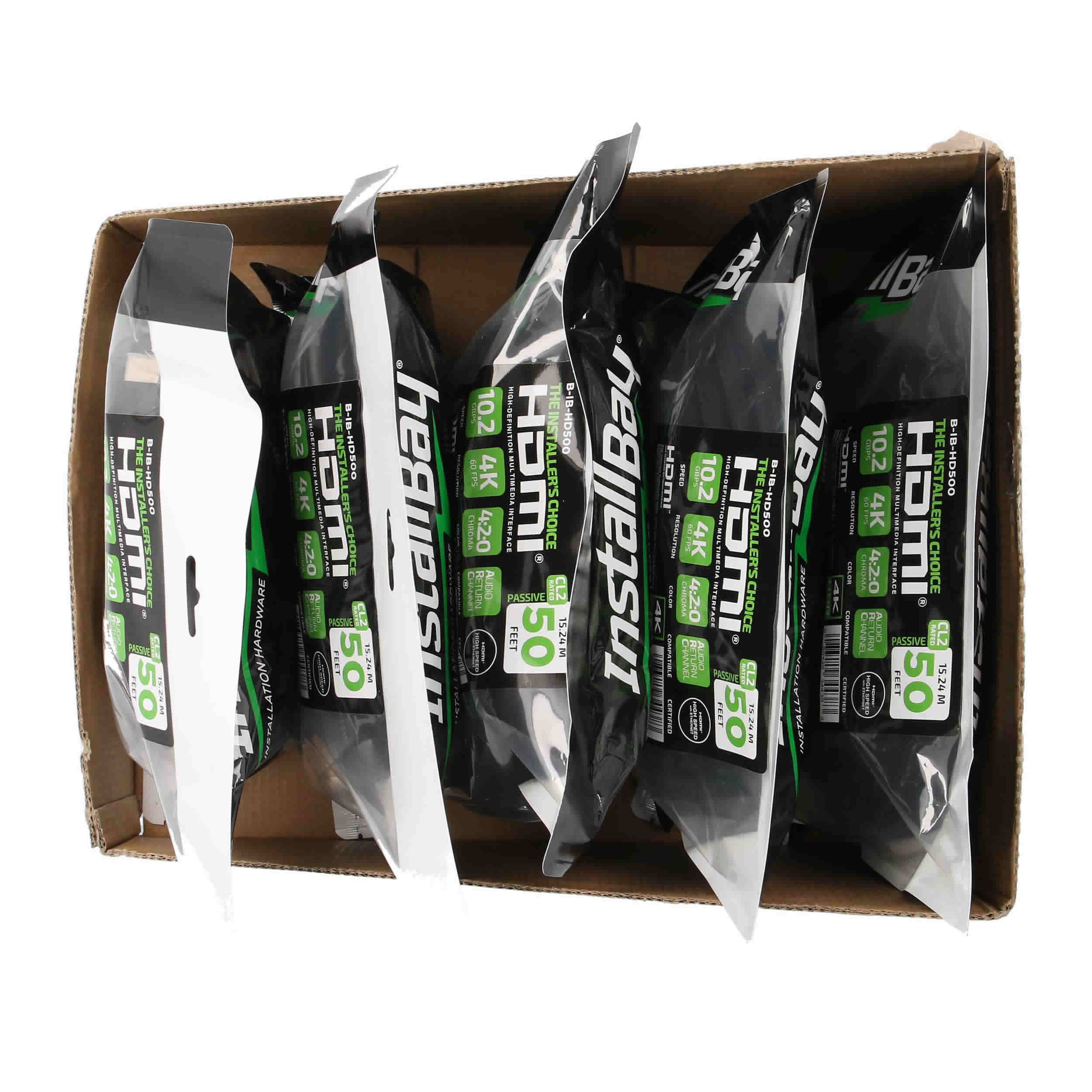 50FT HDMI CABLE 10.2GBPS HIGH SPEED ARC - 6PK SHELF BOX