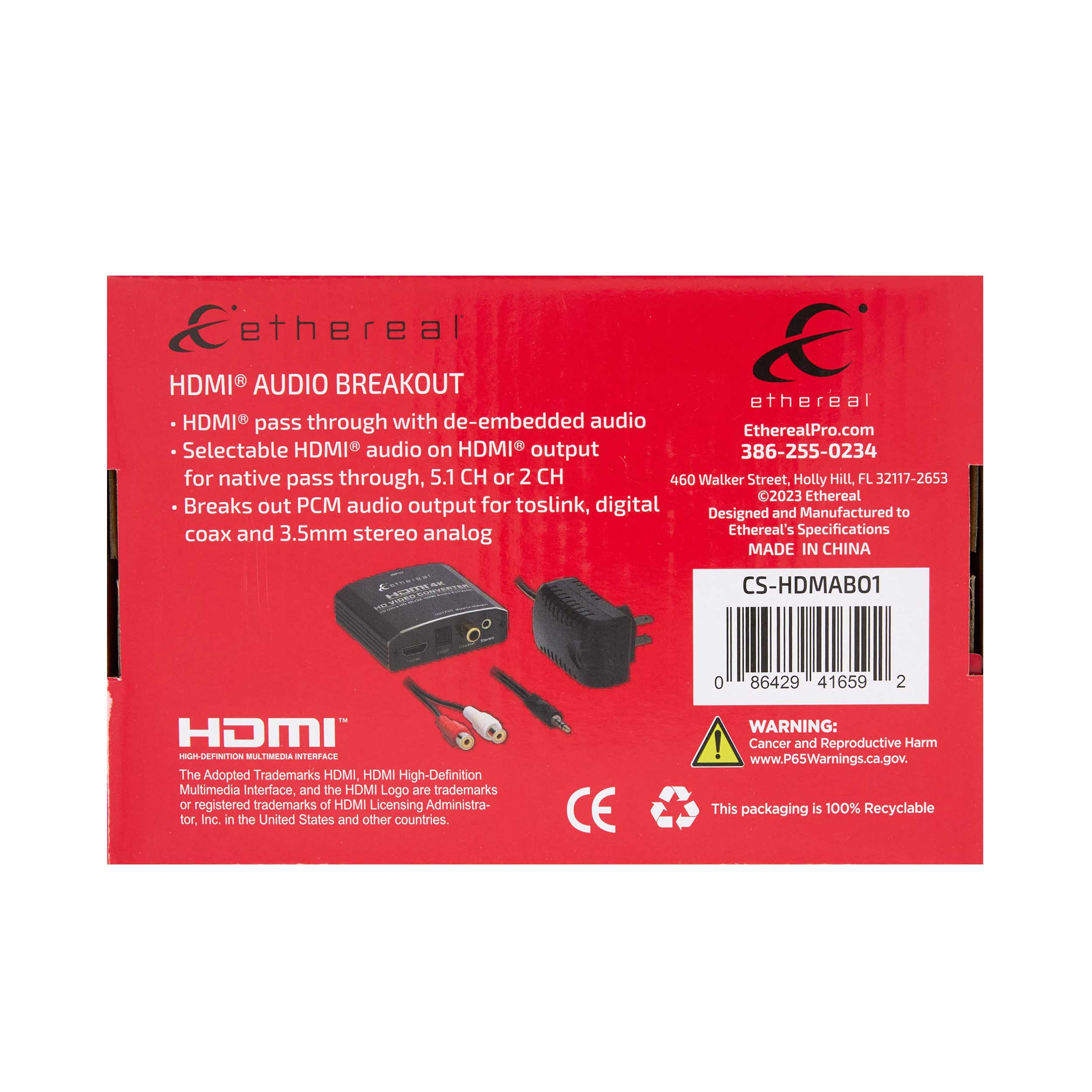 HDMI 1.4 AUDIO DE-EMBEDDER, OPTICAL, COAX, ANALOG (NO DOWNMIXING)