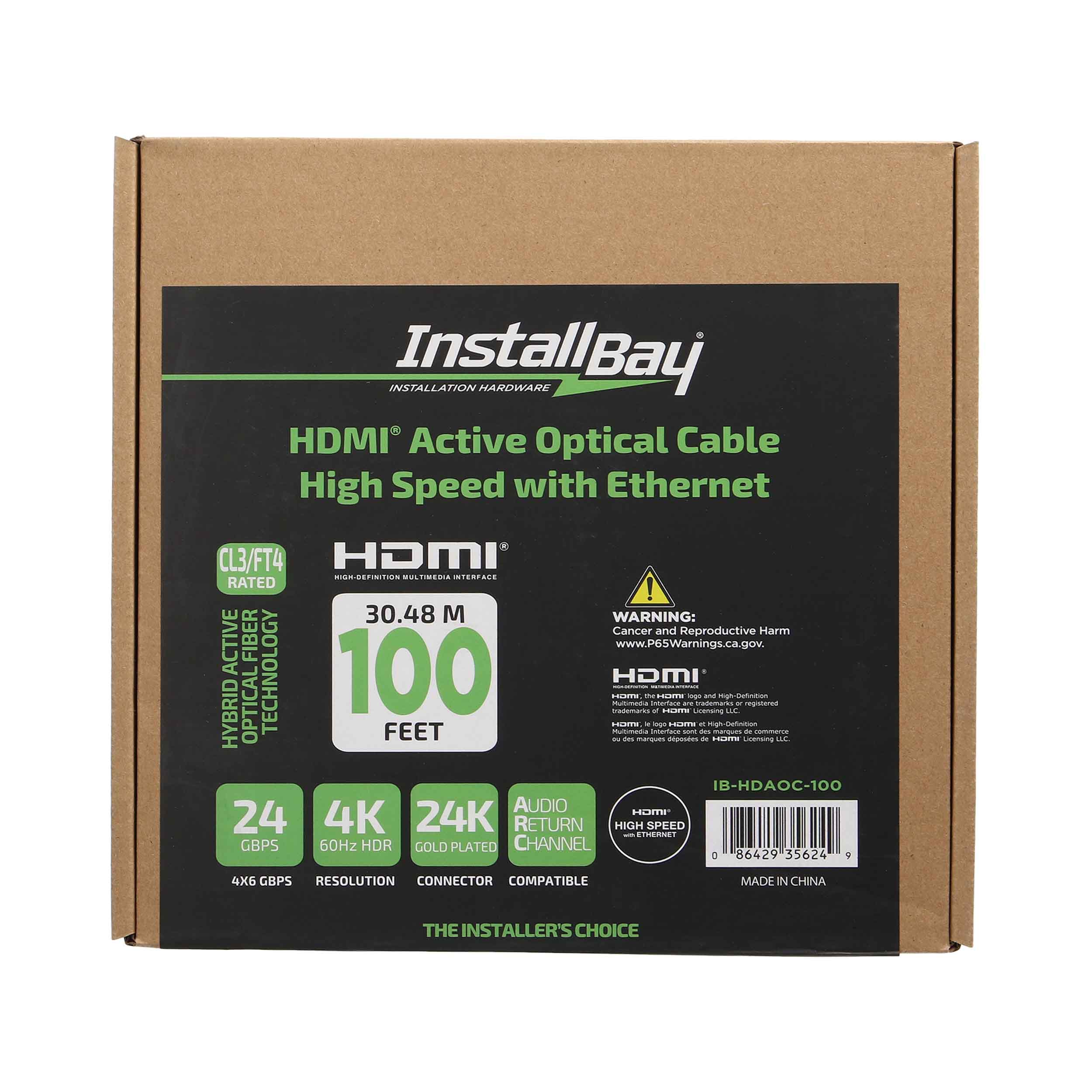 Install Bay Fiber High Speed HDMI(R) Cable With Ethernet, 4K, 24 Gbps