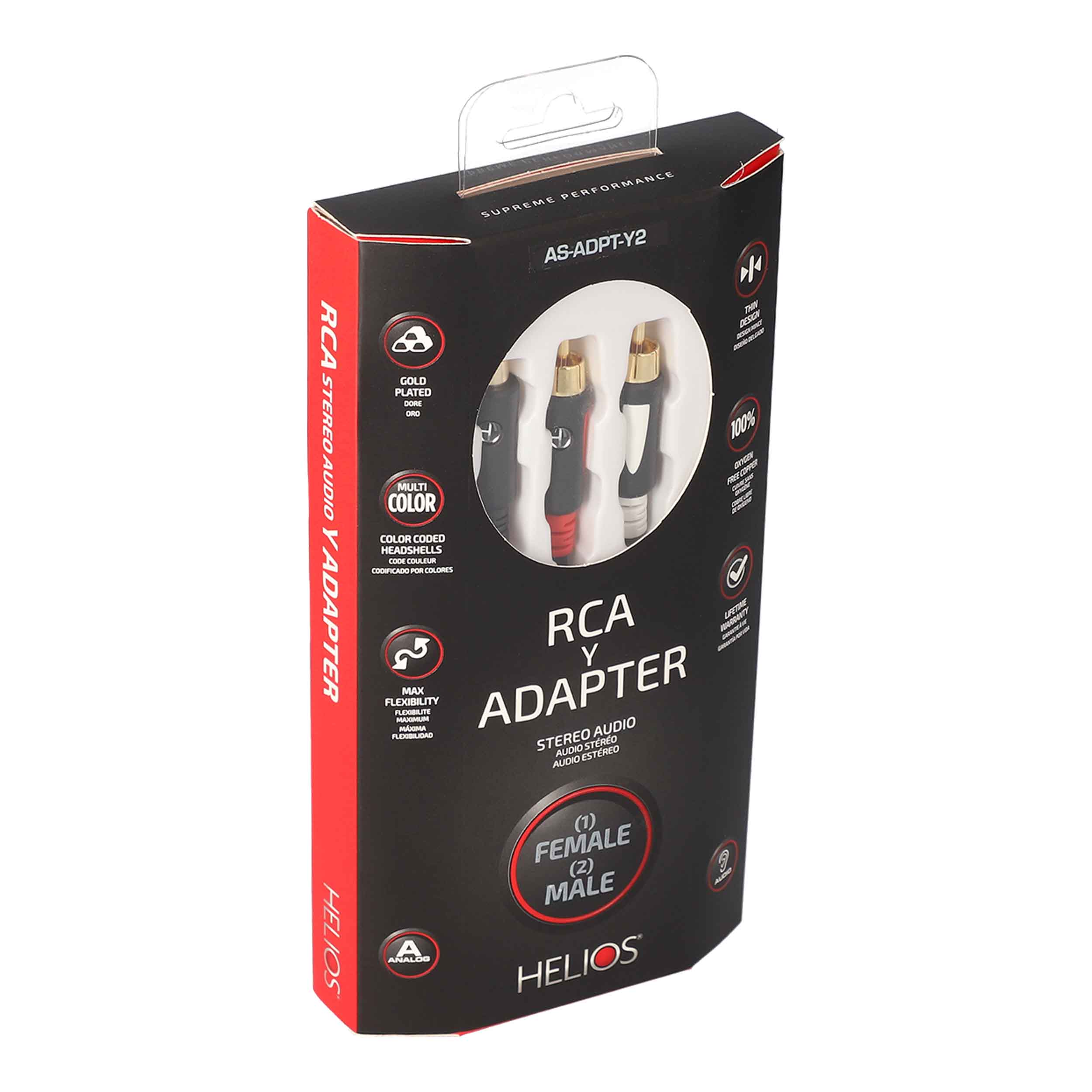 RCA Y CABLE - 2 MALE TO 1 FEMALE