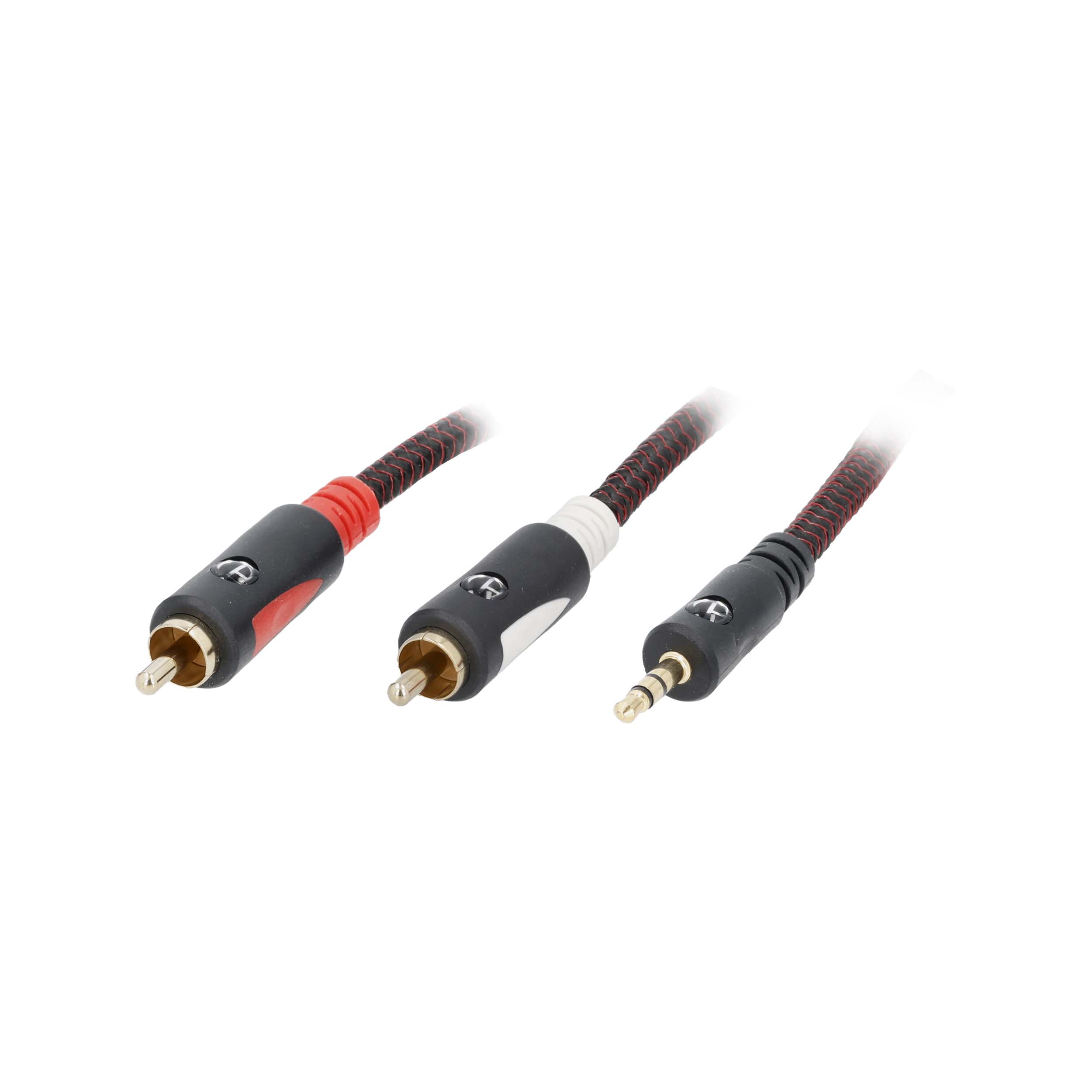 HELIOS BLACK SERIES 3.5MM STEREO JACK TO RCA AUDIO CABLE