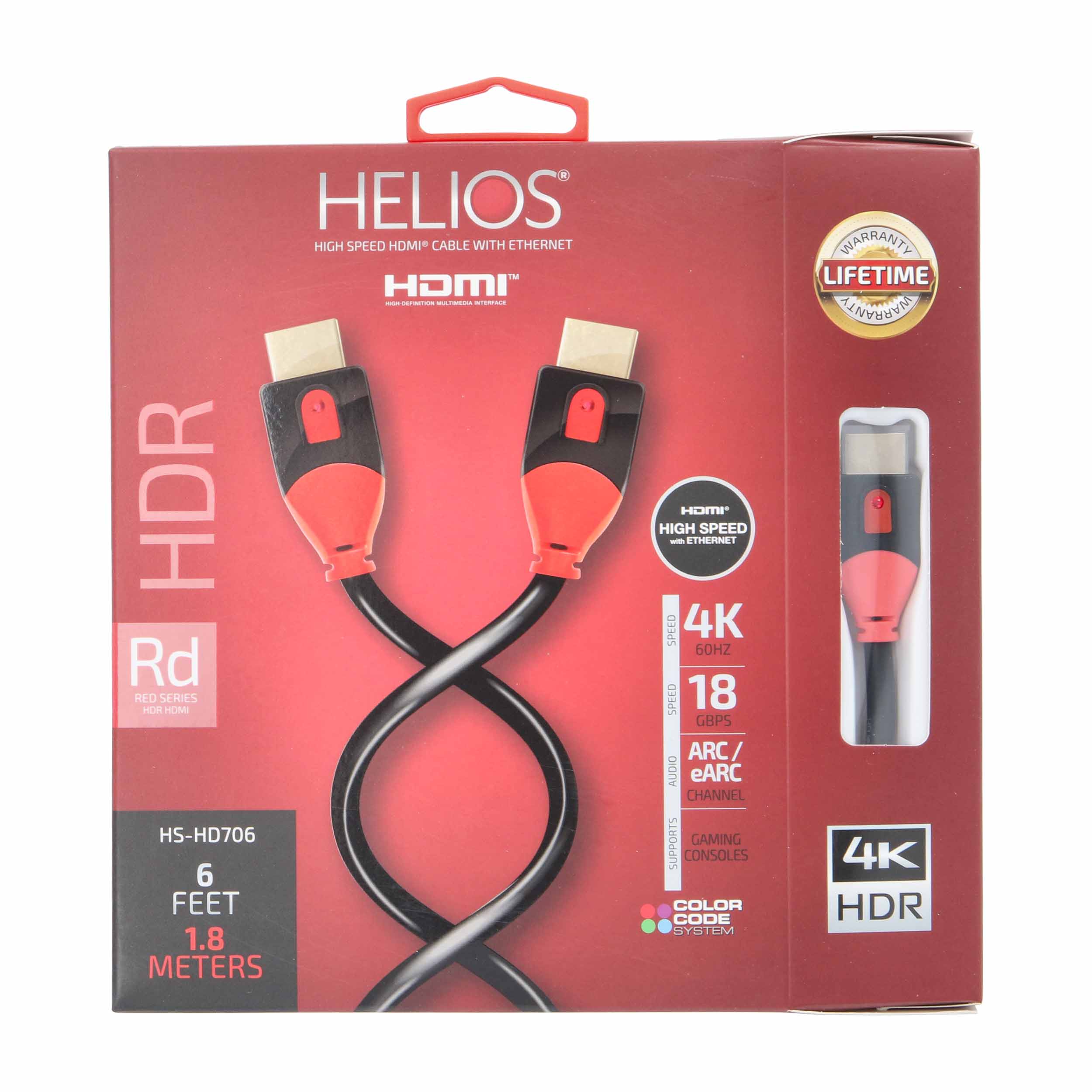 6FT RED SERIES HDMI CABLE 18GBPS HIGH SPEED, ARC/EARC