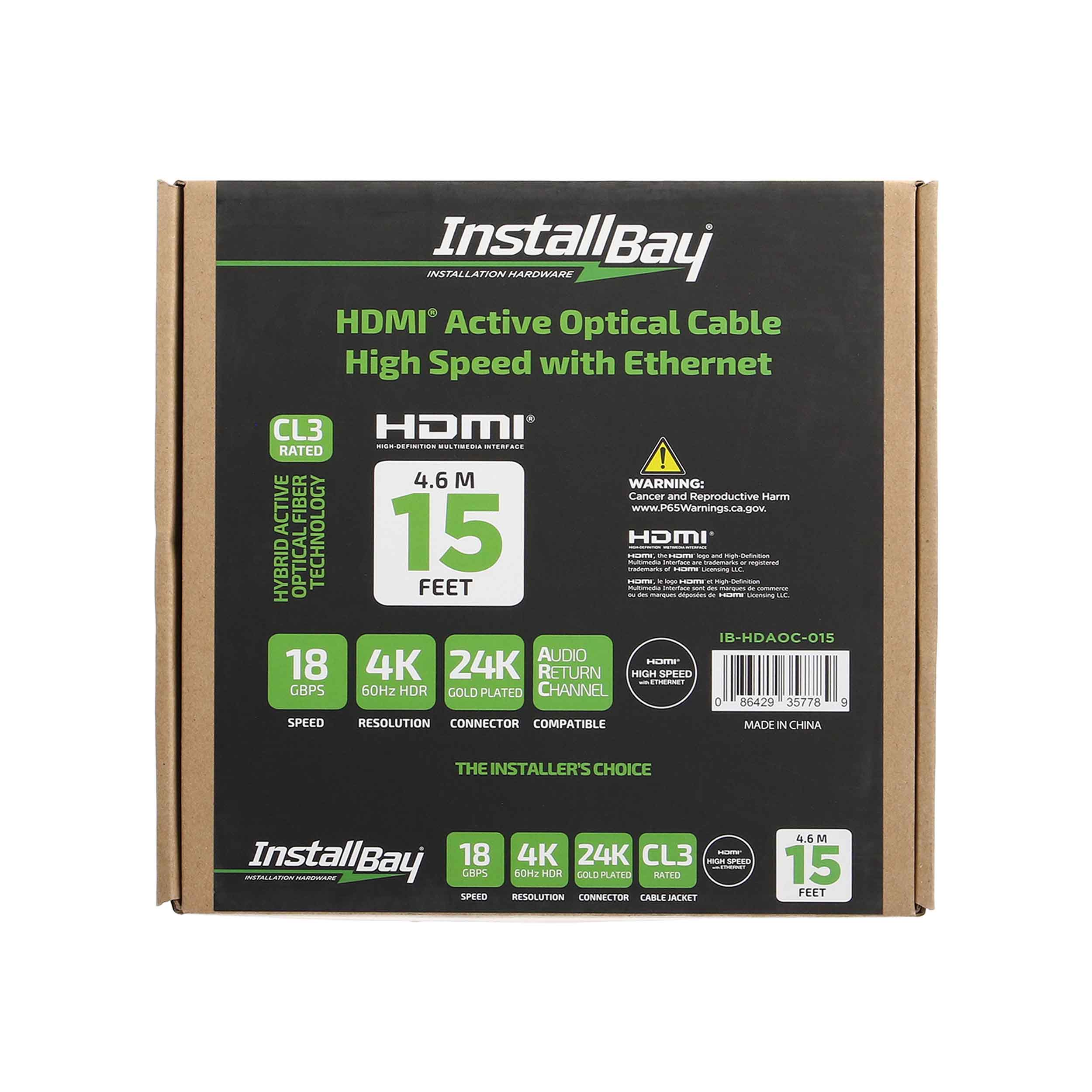 Install Bay Fiber High Speed HDMI(R) Cable With Ethernet, 4K, 24 Gbps