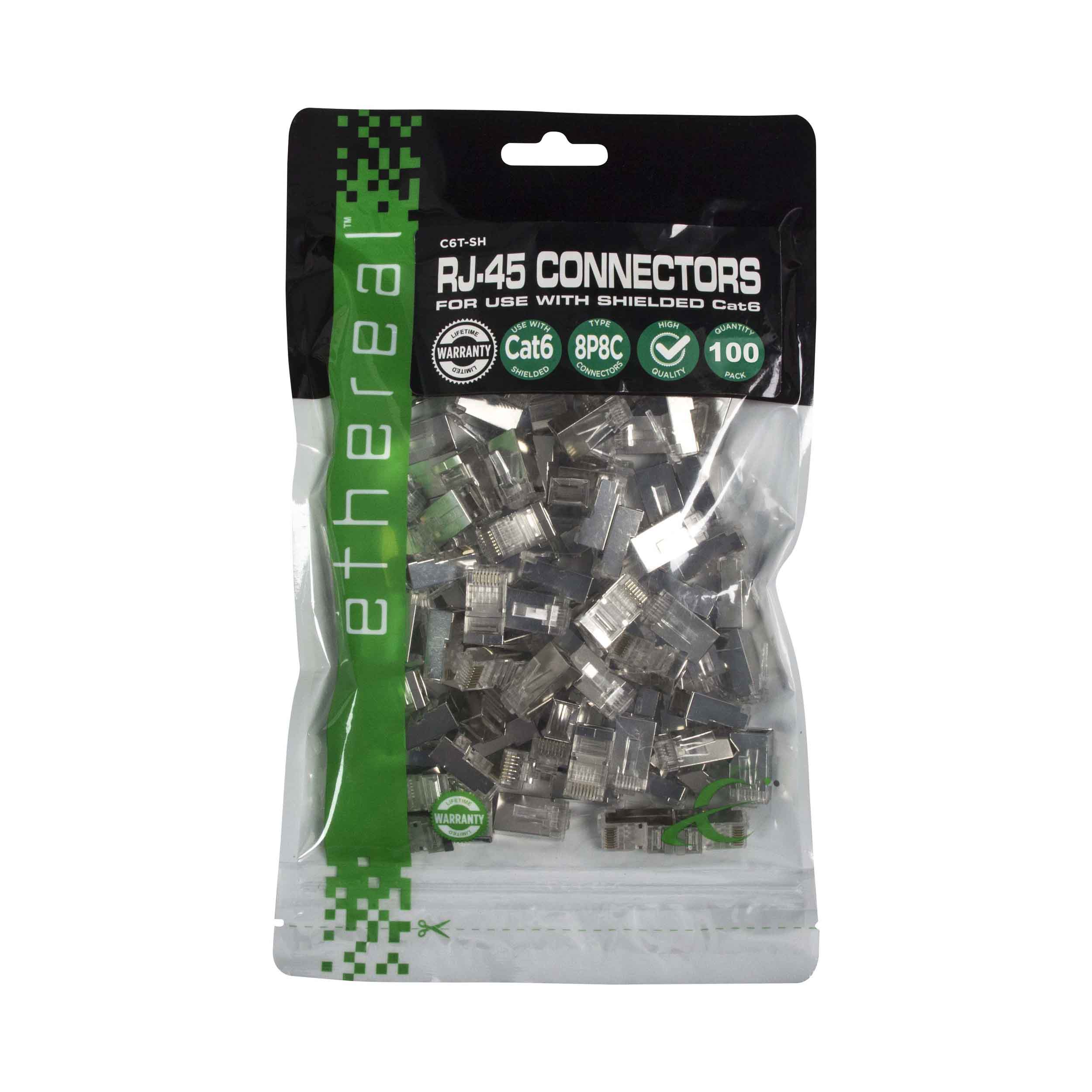 CAT6 8P8C RJ45 CRIMP CONNECTOR PLUGS (50 PACK)