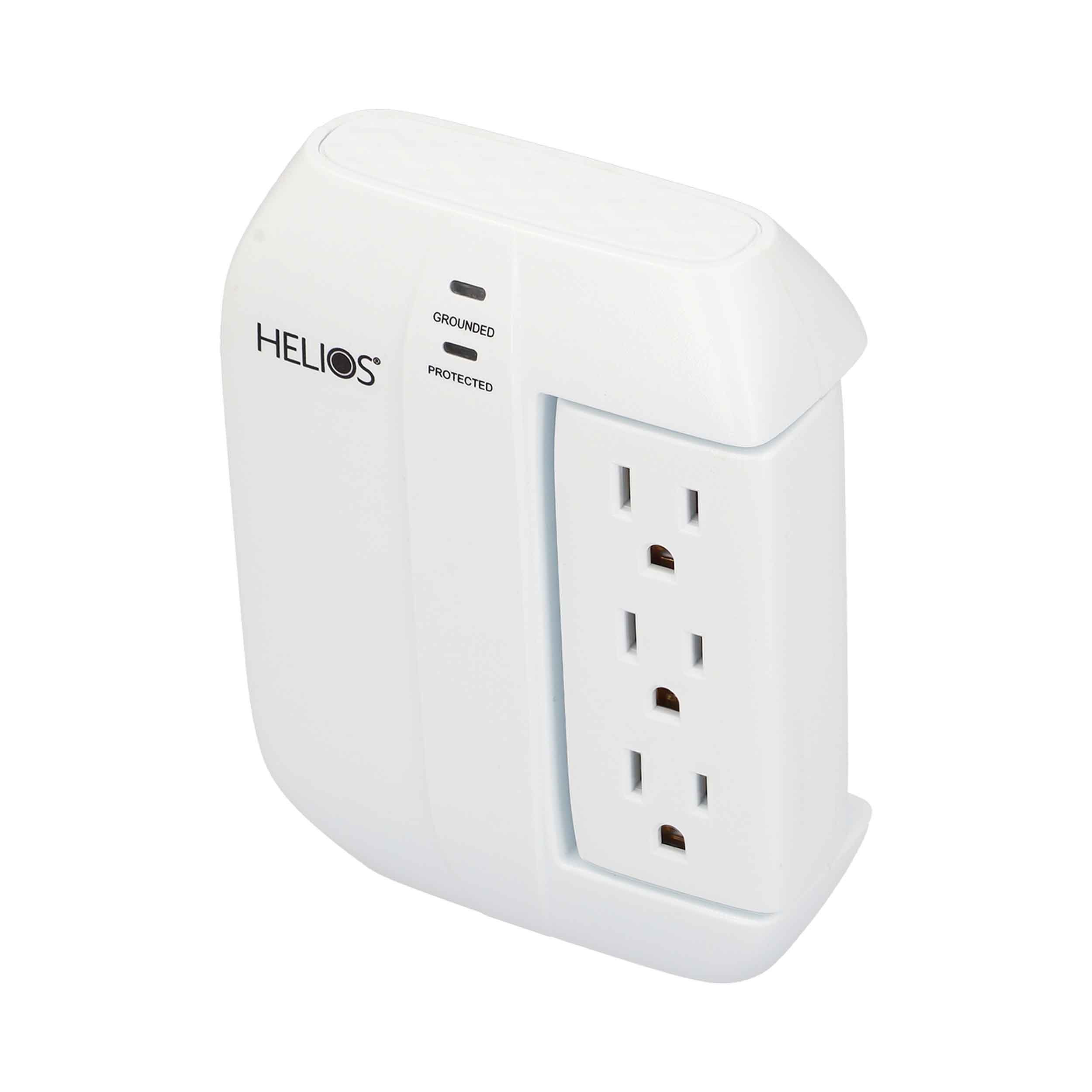 5-OUTLET 450J SURGE PROTECTOR WALL TAP WITH 2 USB 2.1A (WHITE)