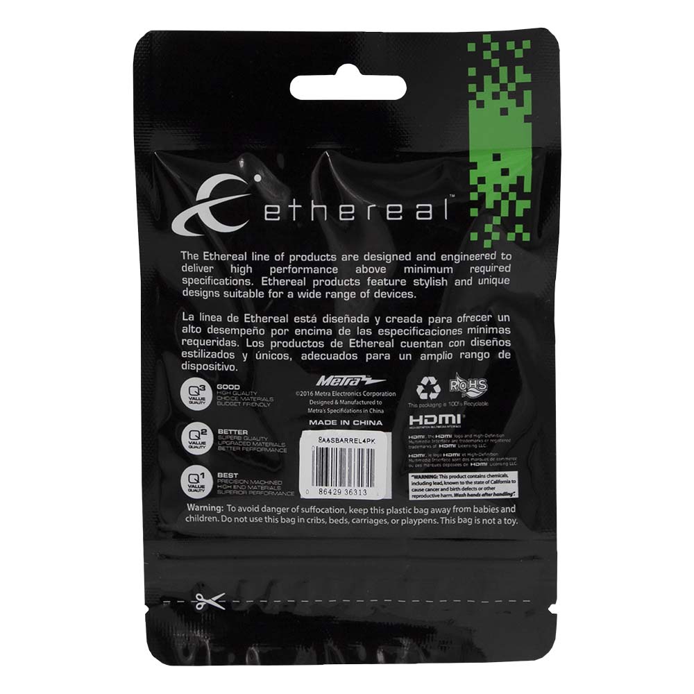 3.5MM STEREO BARREL CONNECTORS, FEMALE TO FEMALE COUPLERS (4 PACK)