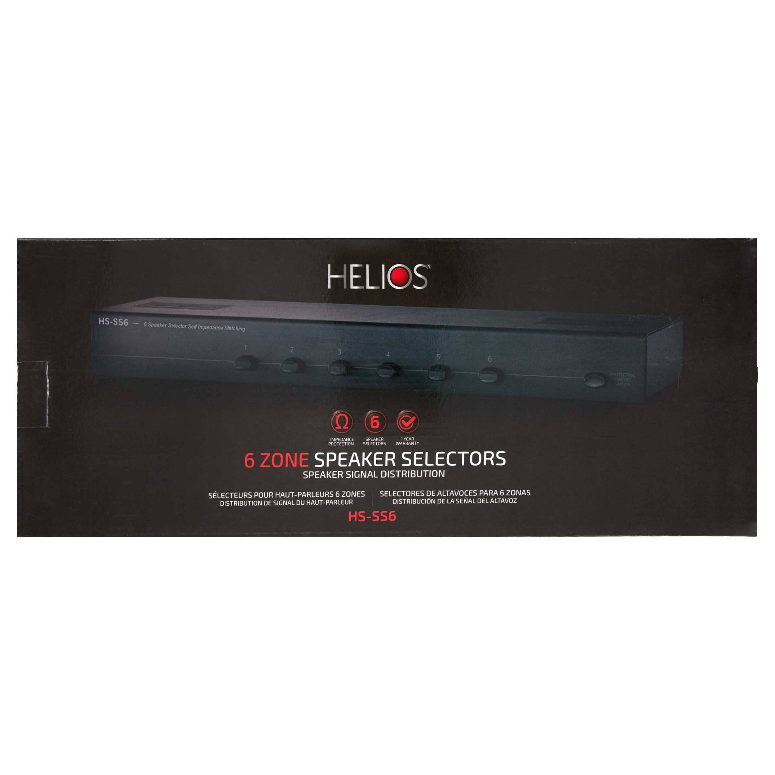 6 ZONE SPEAKER SELECTOR WITH IMPEDANCE PROTECTION, LOW PROFILE