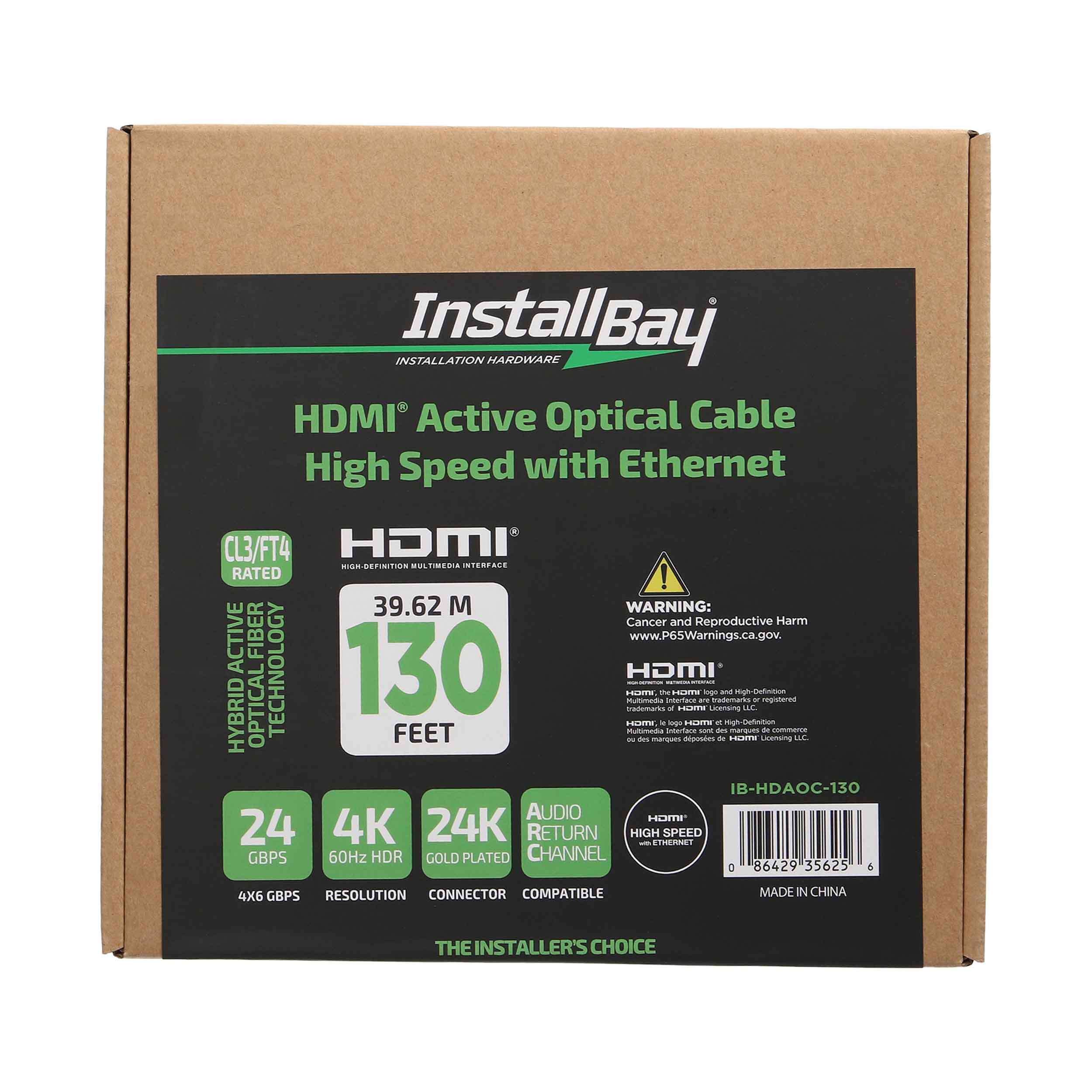 Install Bay Fiber High Speed HDMI(R) Cable With Ethernet, 4K, 24 Gbps