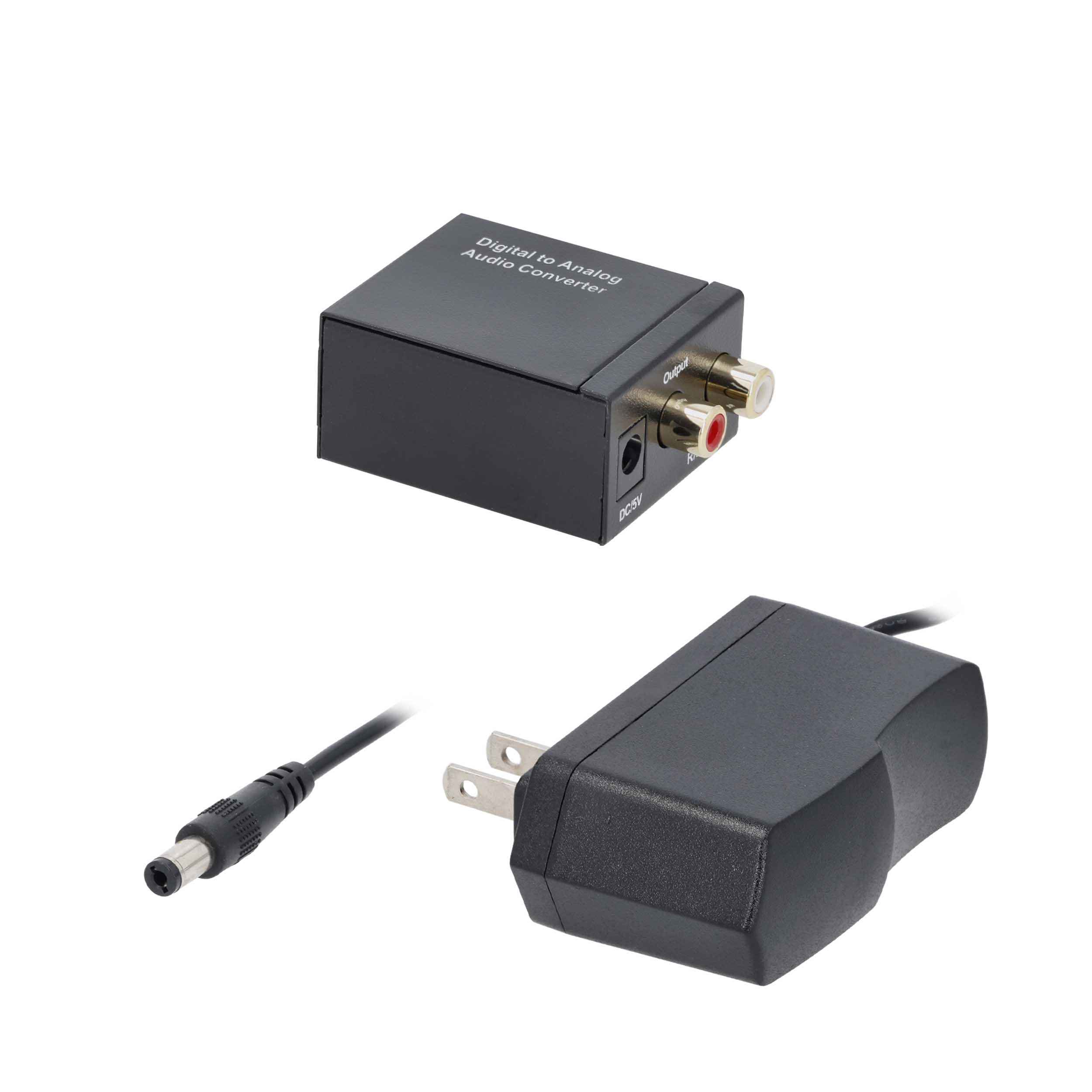 DIGITAL TO ANALOG CONVERTER PCM ONLY, OPTICAL & COAX INPUTS, RCA OUTPUT