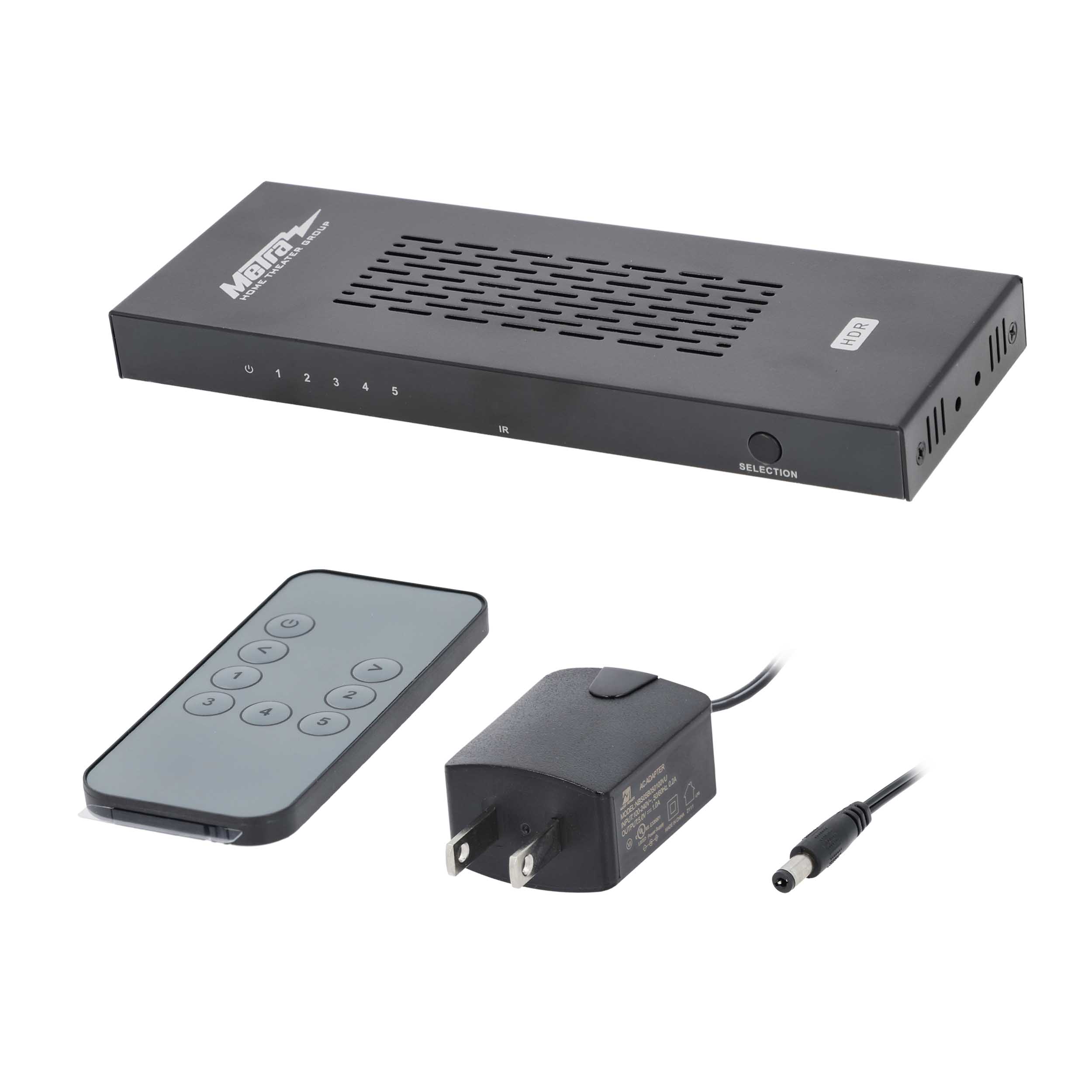 5-INPUT 1-OUTPUT HDMI 2.0 & HDCP 2.2 SWITCH, IR & RS232, 18 GBPS