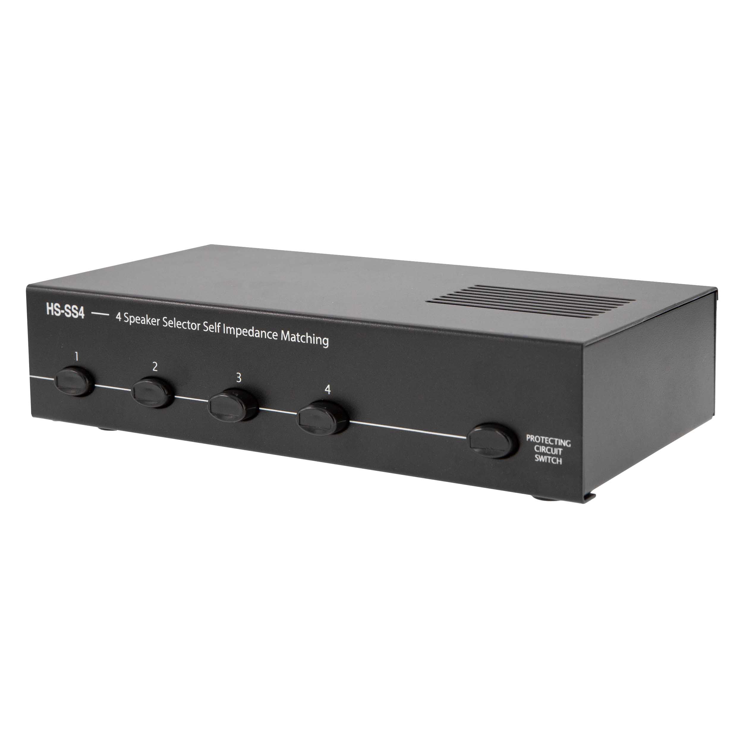 4 ZONE SPEAKER SELECTOR WITH IMPEDANCE PROTECTION, LOW PROFILE