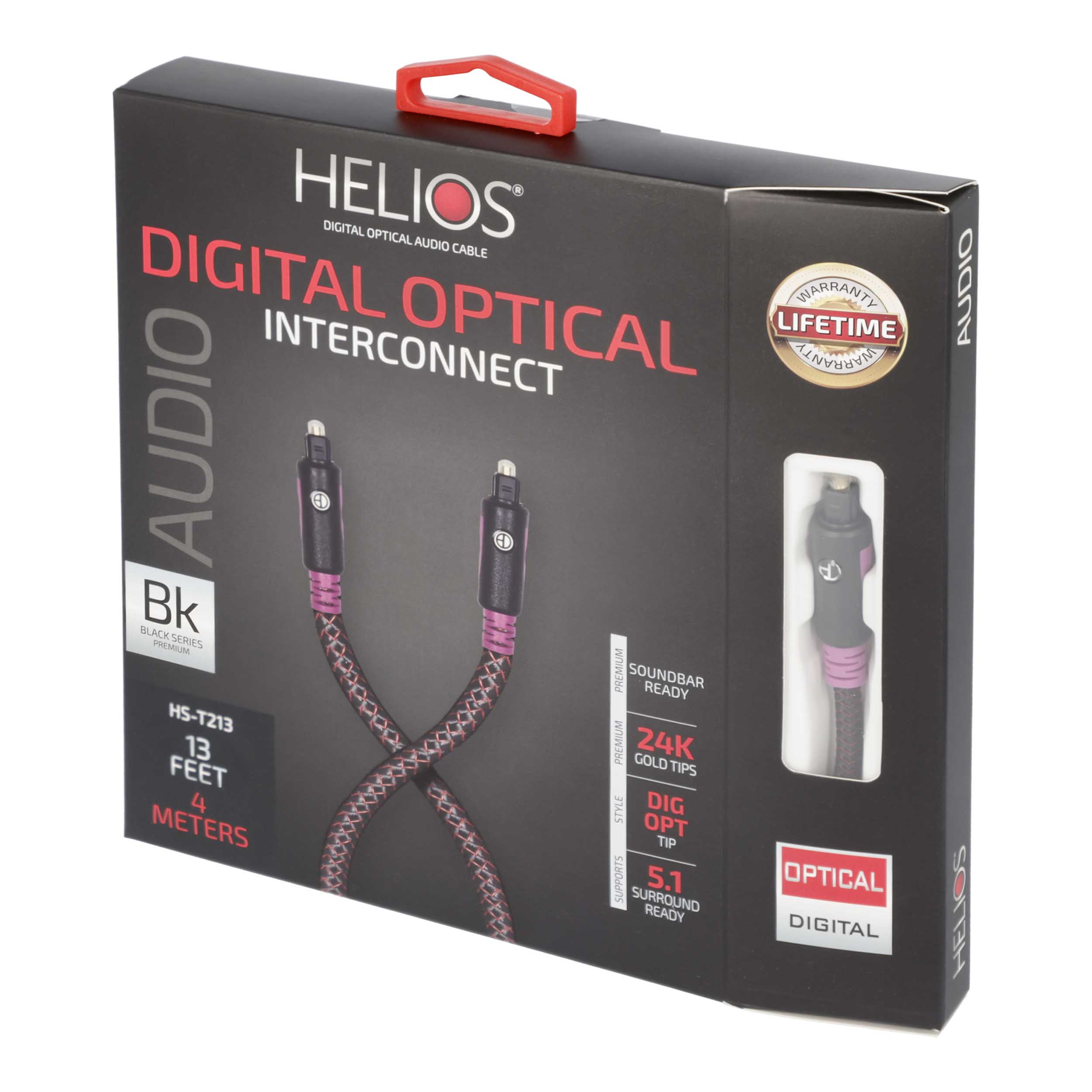 13FT BLACK SERIES OPTICAL AUDIO CABLE BRAIDED JACKET