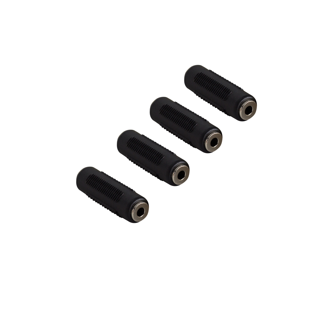 3.5MM STEREO BARREL CONNECTORS, FEMALE TO FEMALE COUPLERS (4 PACK)