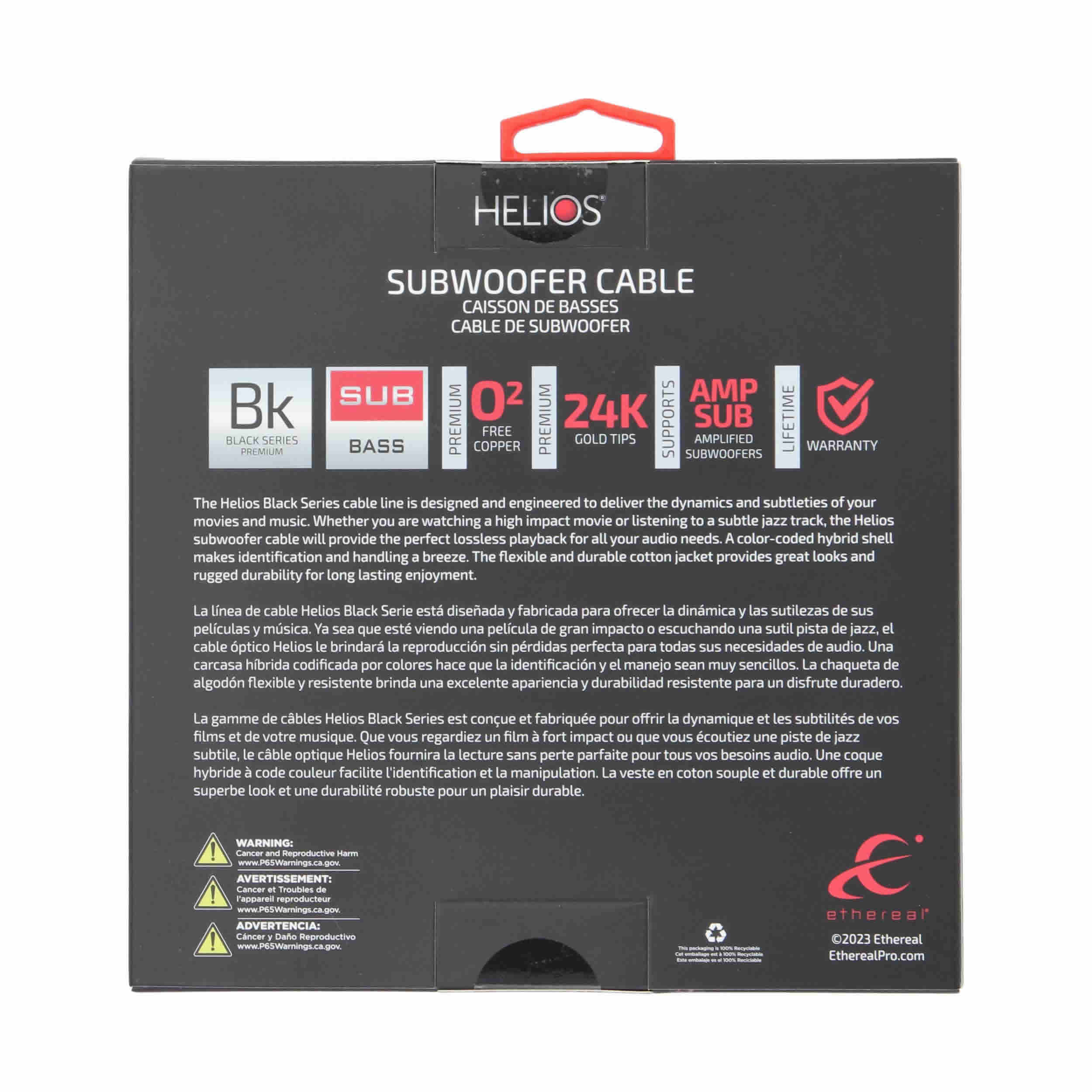 6FT BLACK SERIES SUBWOOFER AUDIO CABLE BRAIDED JACKET