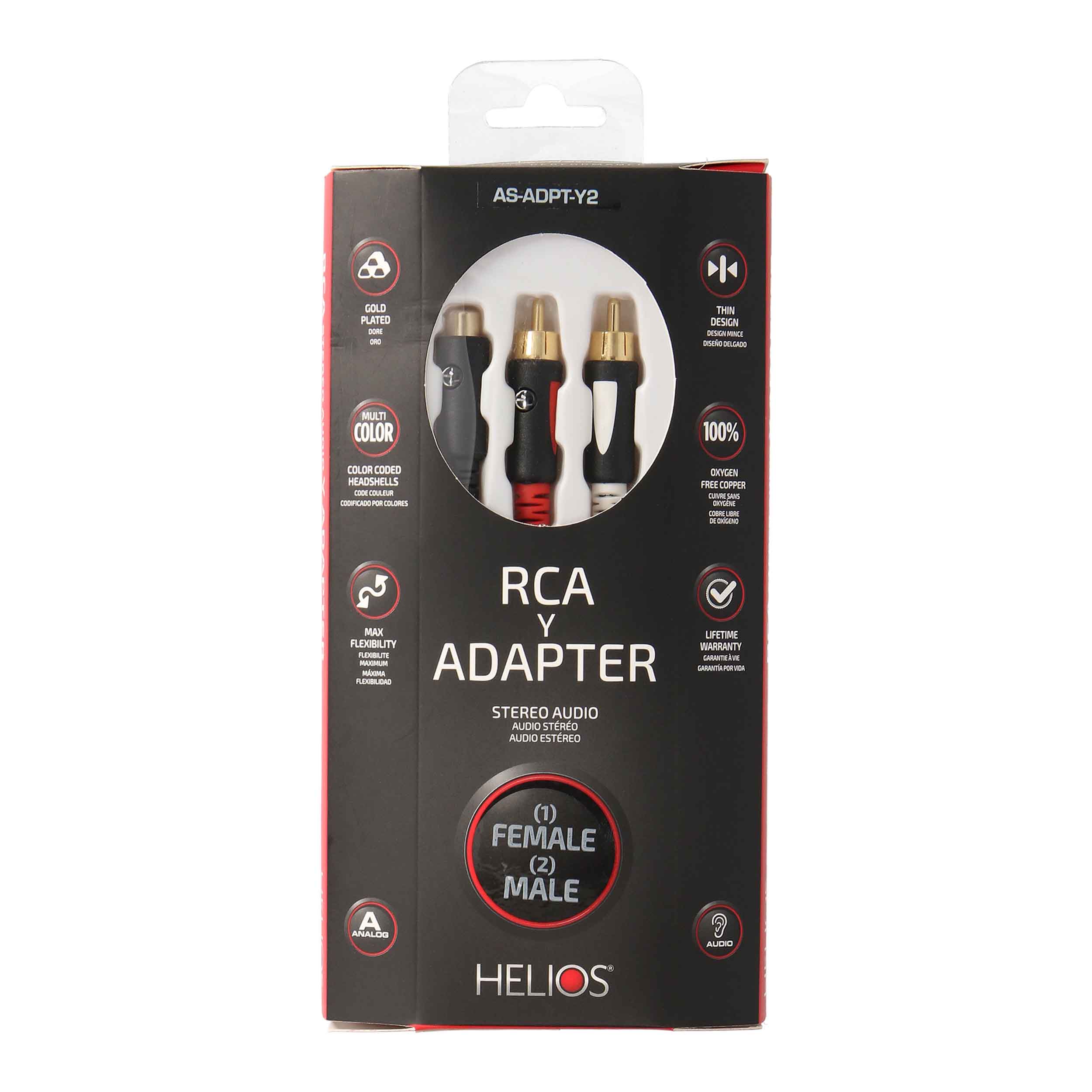 RCA Y CABLE - 2 MALE TO 1 FEMALE