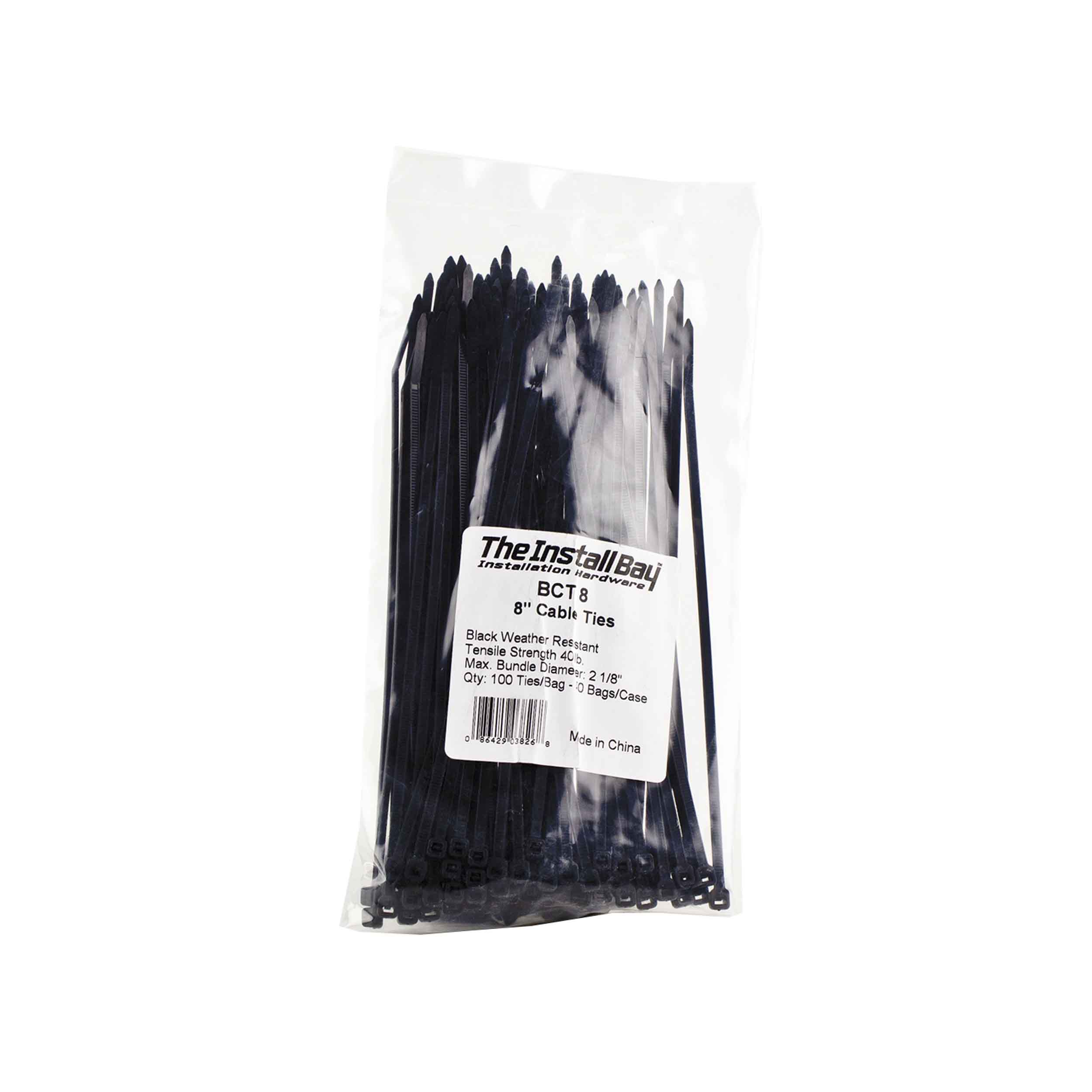 8-INCH CABLE ZIP TIES, BLACK (100 PACK)