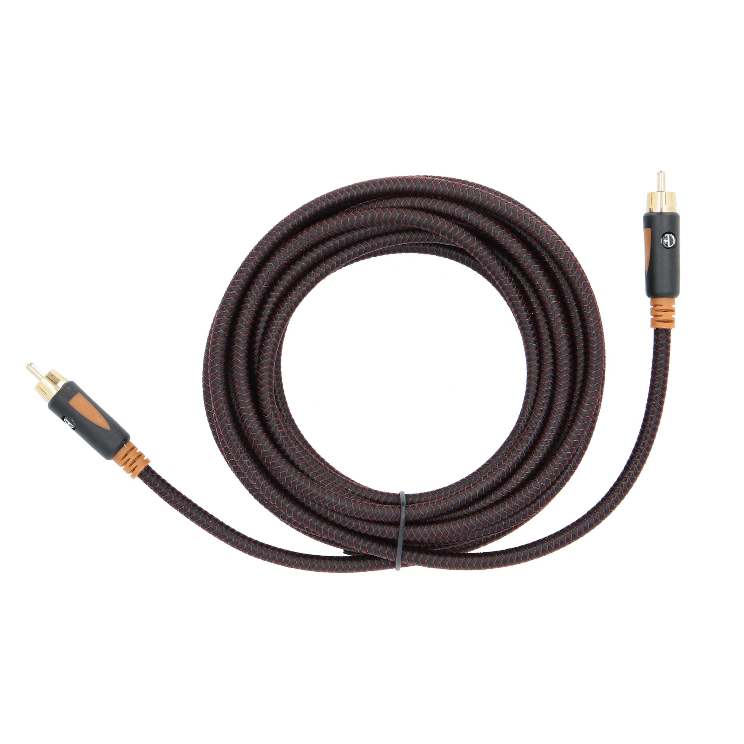 16FT BLACK SERIES SUBWOOFER AUDIO CABLE BRAIDED JACKET