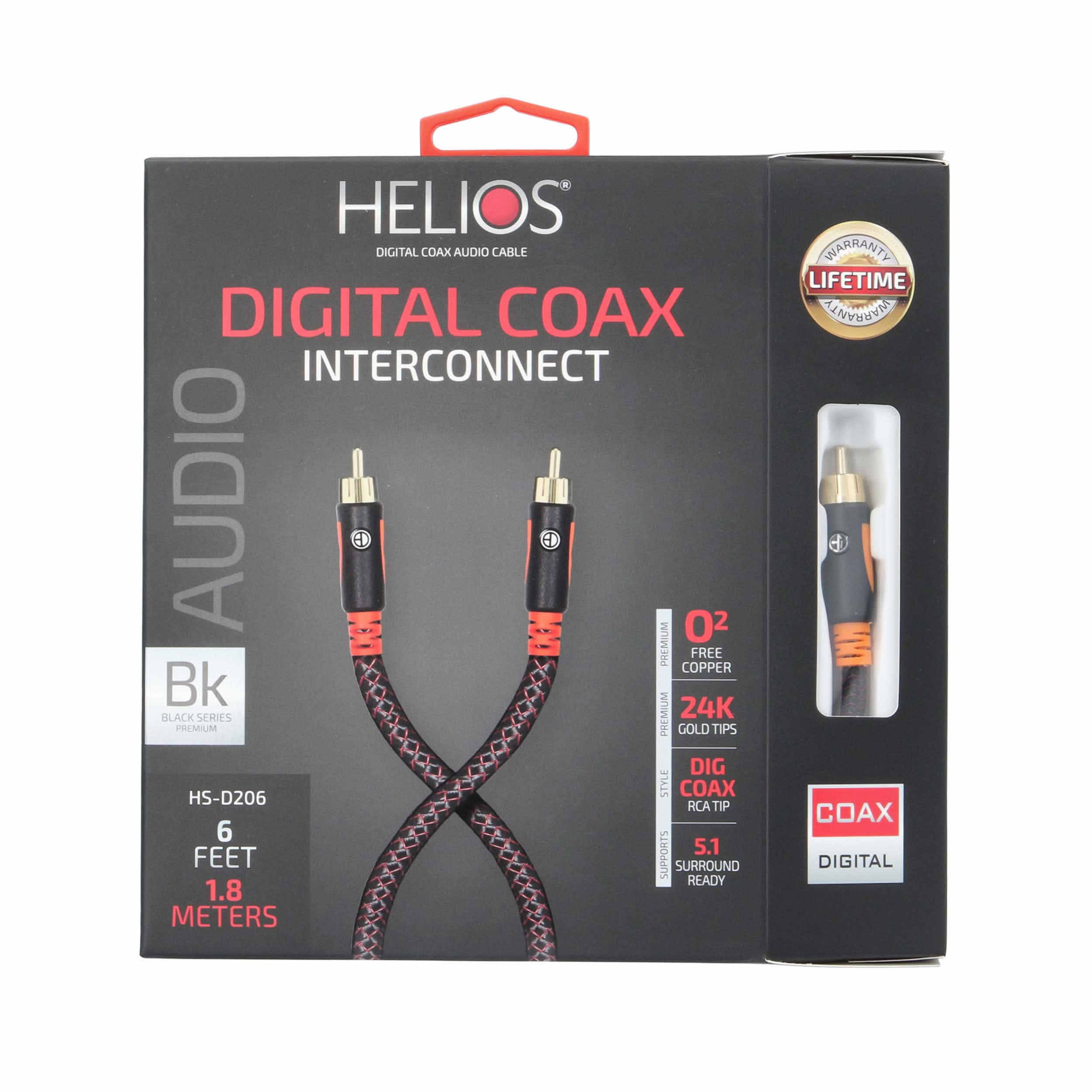 HELIOS DIGITAL COAX CABLE, 6FT