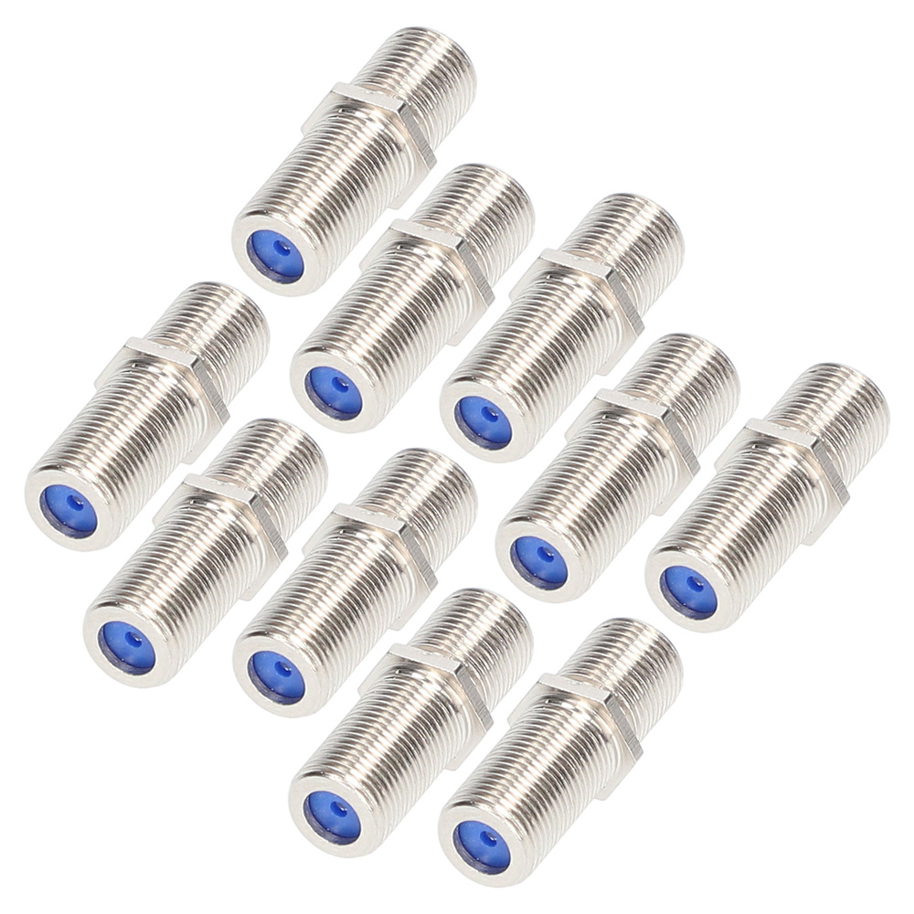 F81 F-TYPE FEMALE TO FEMALE COAXIAL BARREL COUPLERS (10 PACK)