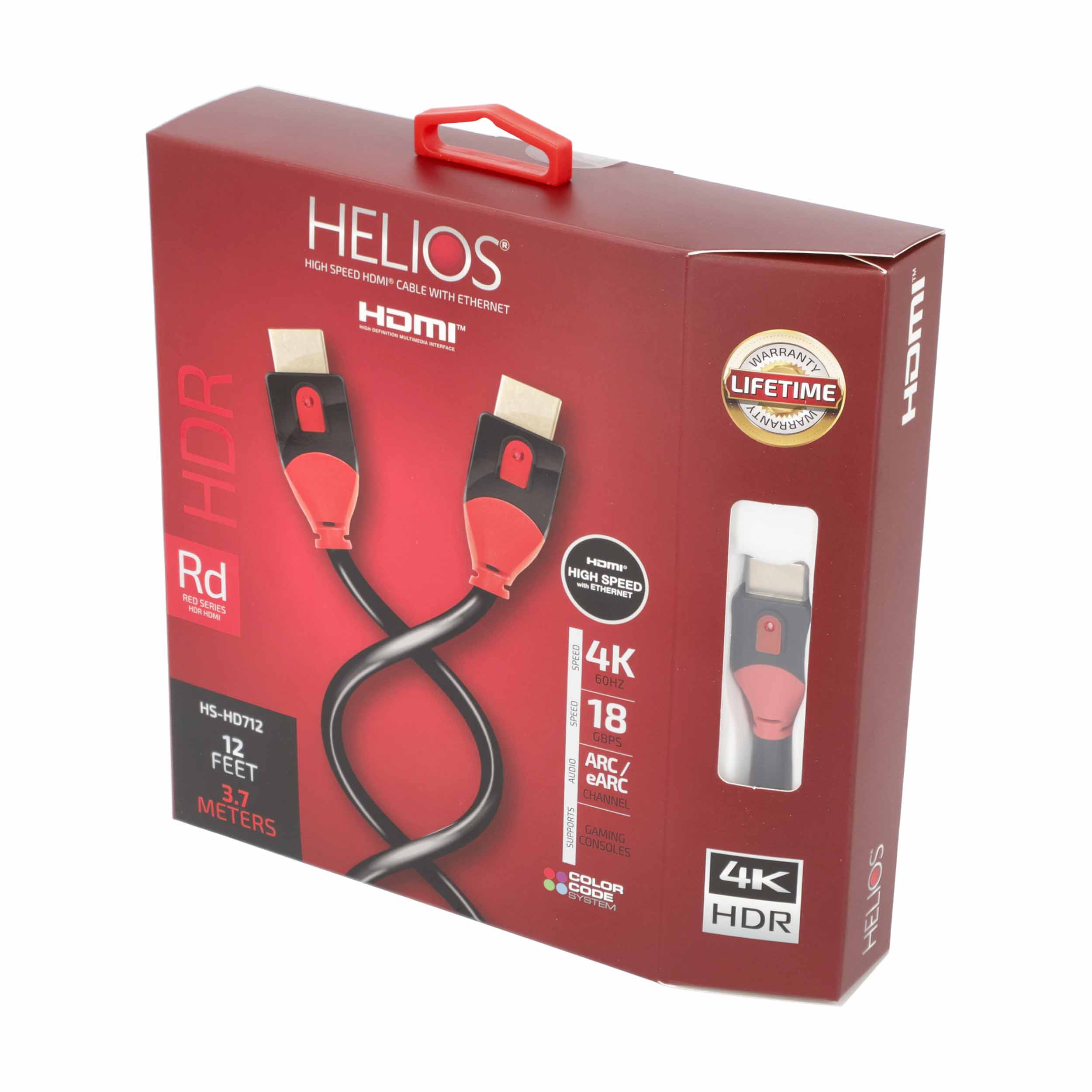 12FT RED SERIES HDMI CABLE 18GBPS HIGH SPEED, ARC/EARC