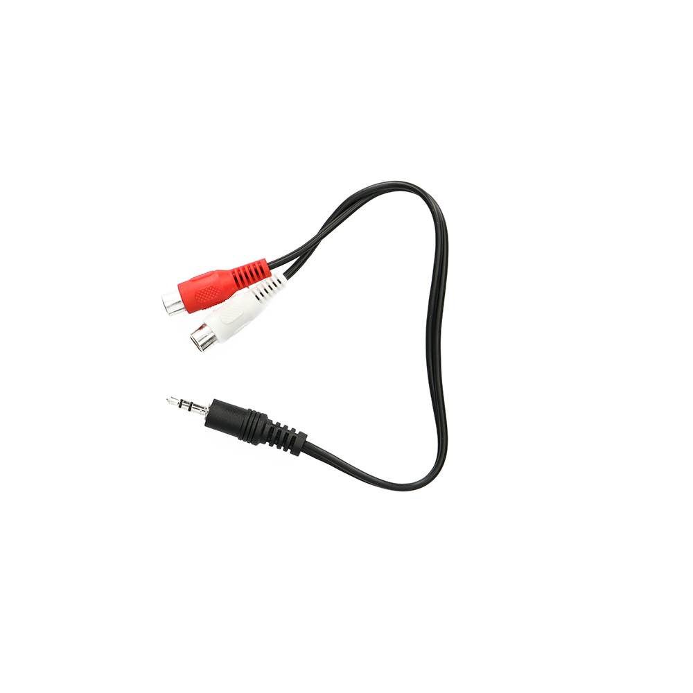 3.5MM STEREO MALE TO 2 RCA FEMALE AUDIO Y ADAPTER CABLE, 3FT