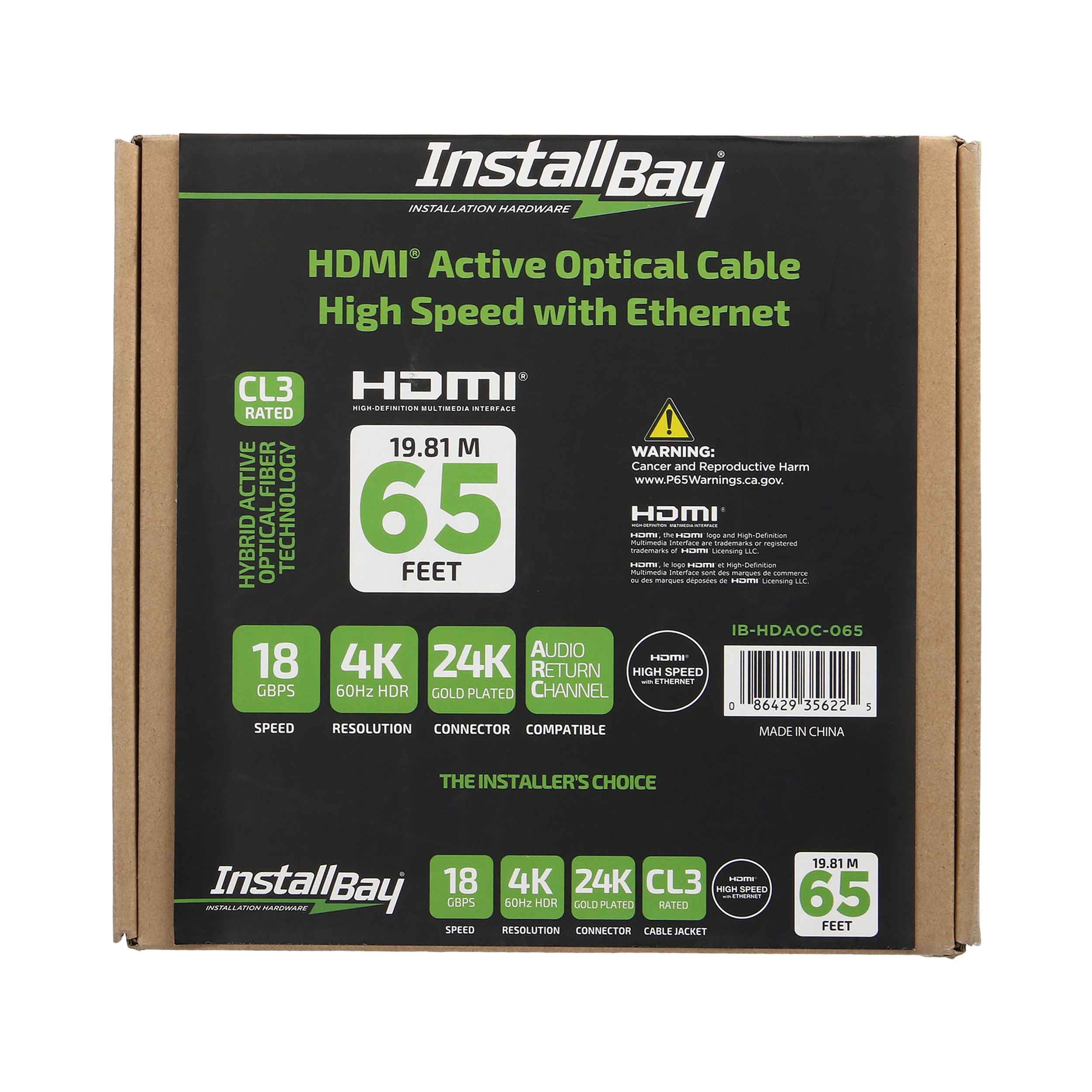 Install Bay Fiber High Speed HDMI(R) Cable With Ethernet, 4K, 24 Gbps