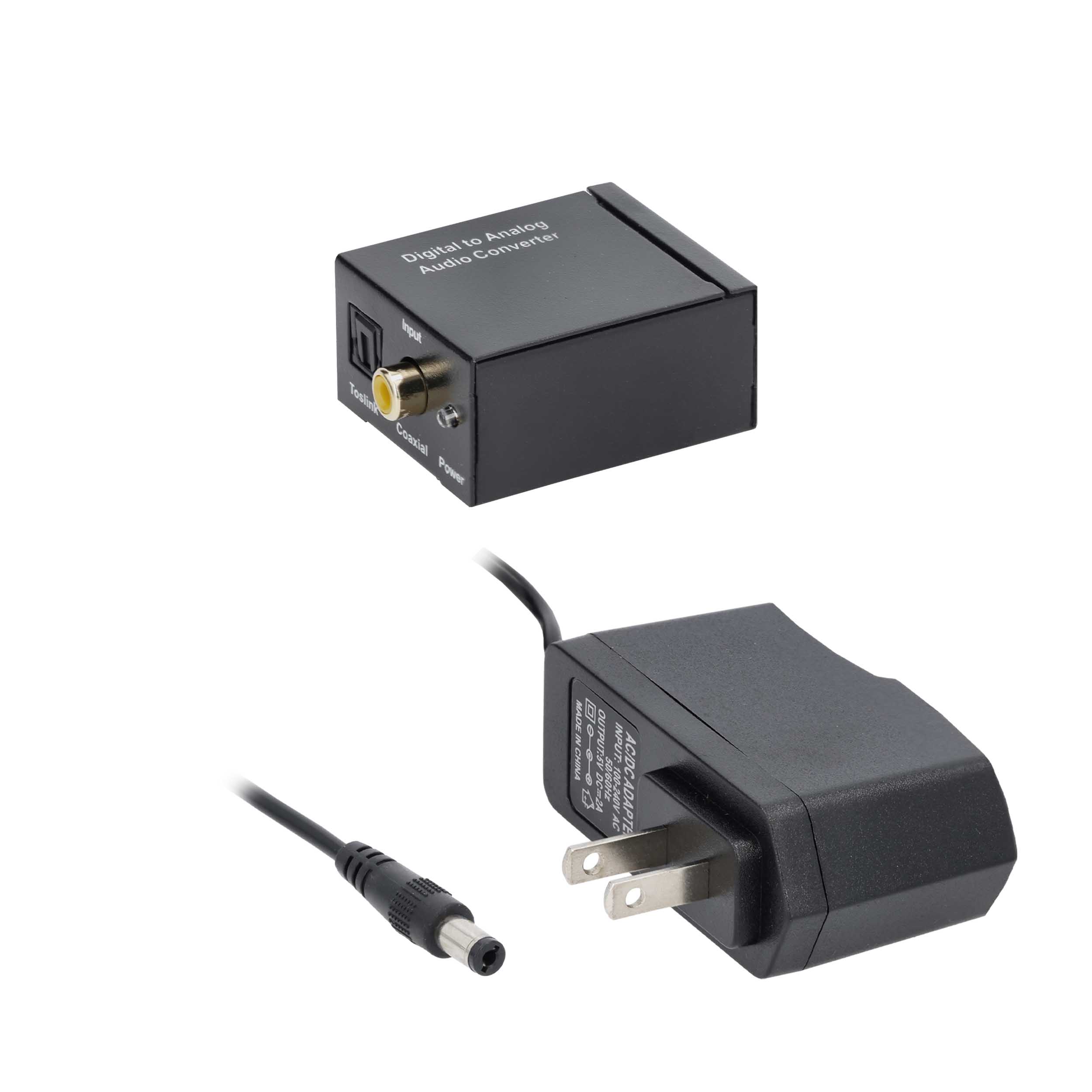 DIGITAL TO ANALOG CONVERTER PCM ONLY, OPTICAL & COAX INPUTS, RCA OUTPUT