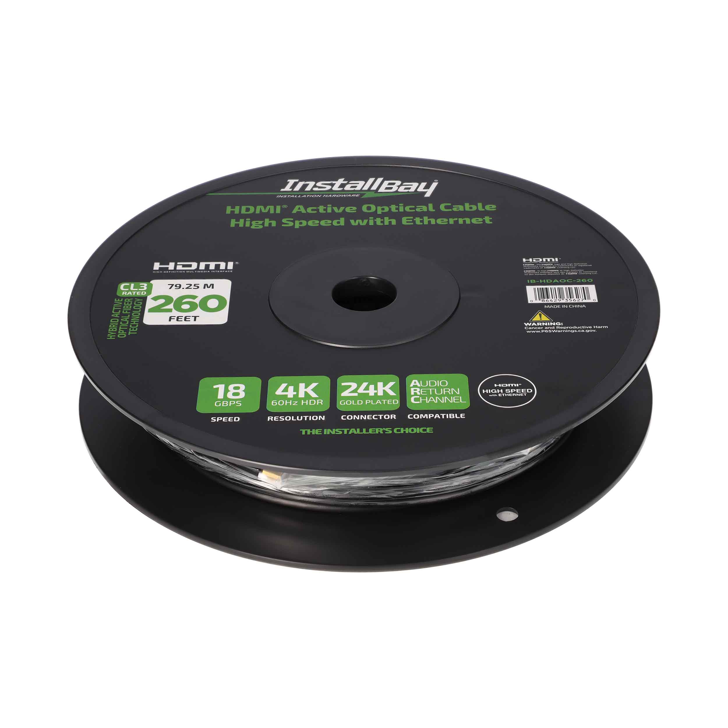 Install Bay Fiber High Speed HDMI(R) Cable With Ethernet, 4K, 24 Gbps