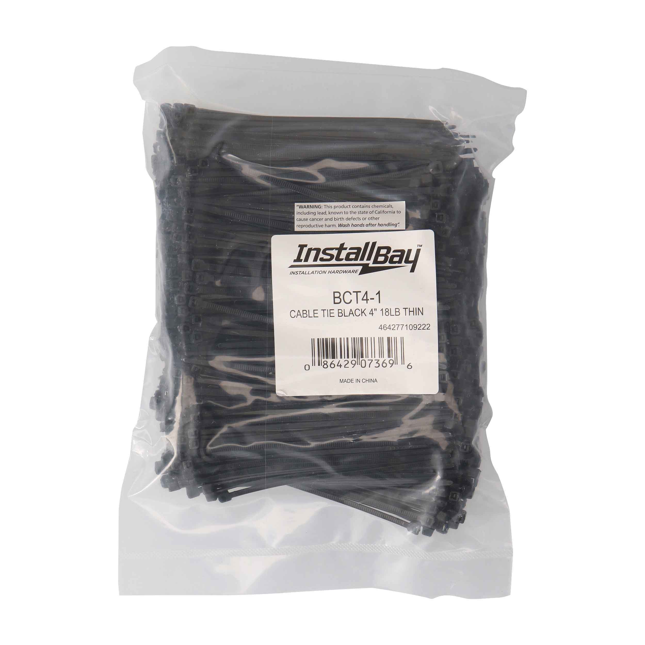 4-INCH CABLE ZIP TIES, BLACK (1000 PACK)