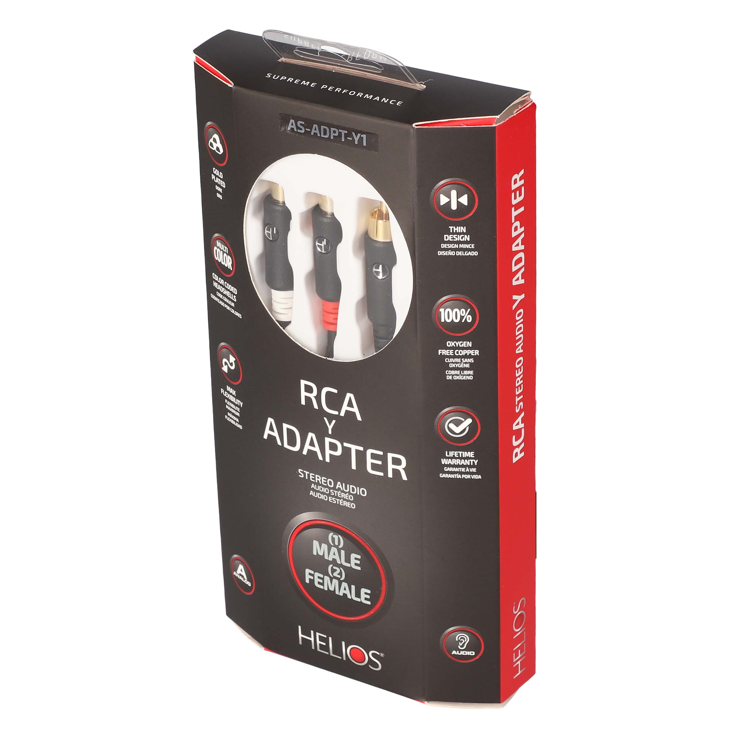 RCA Y CABLE - 1 MALE TO 2 FEMALE